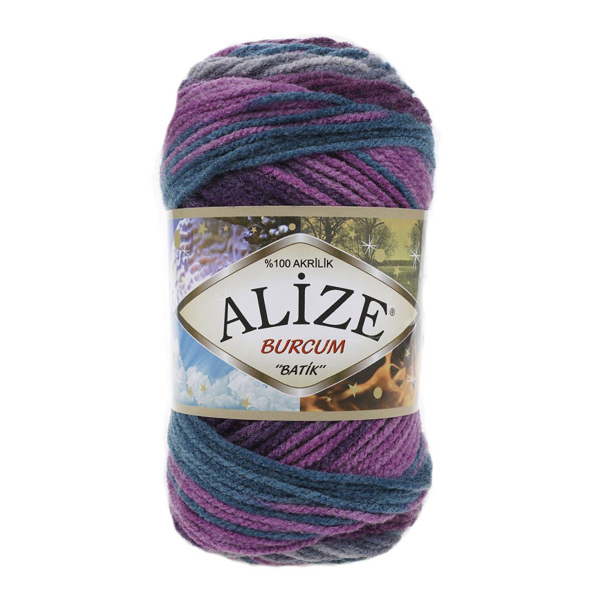 Пряжа Alize для вязания Burcum Batik 100 гр 210 м 5 мотков 3366 секционный - фото 6