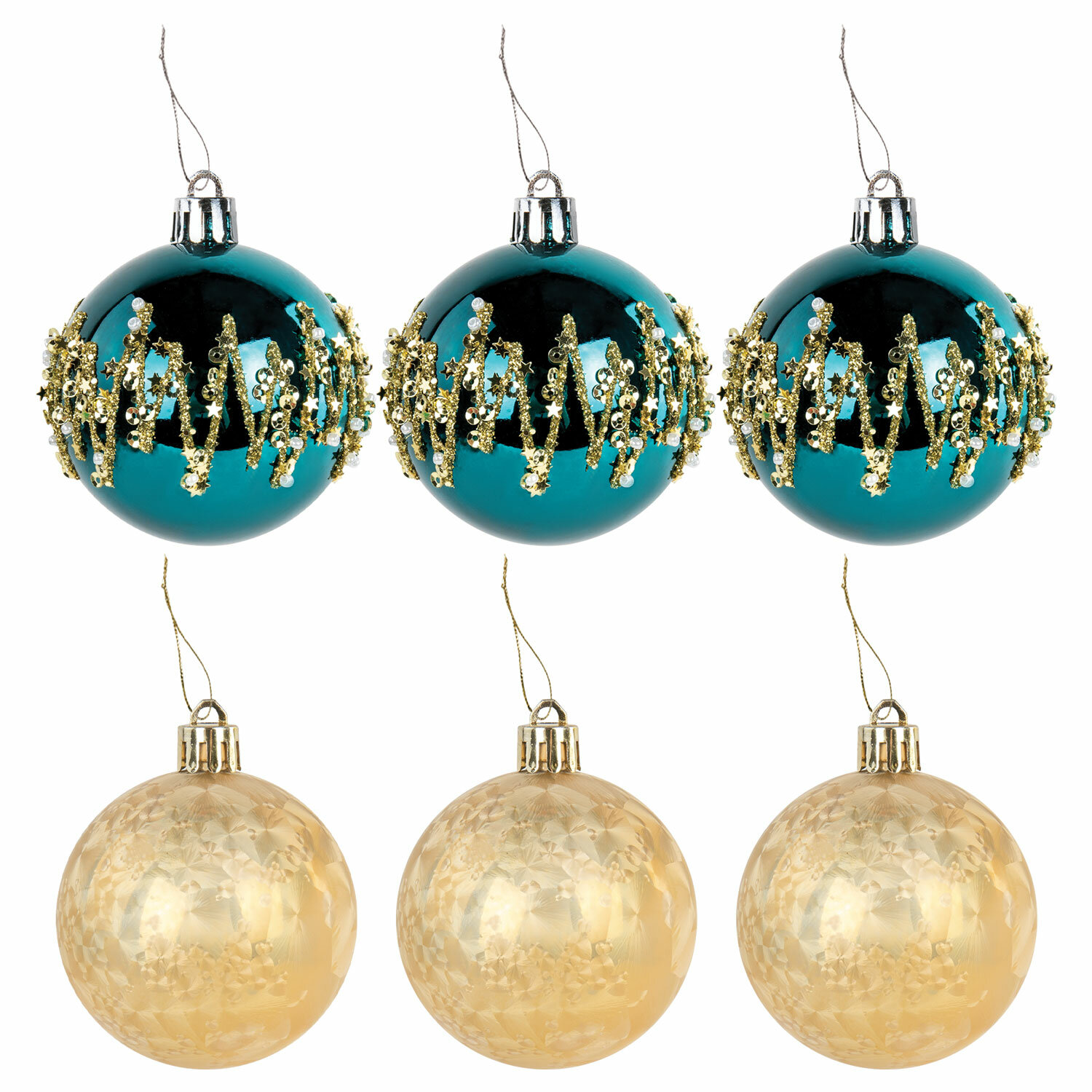 Елочные игрушки Золотая сказка набор 6 штук - фото 3