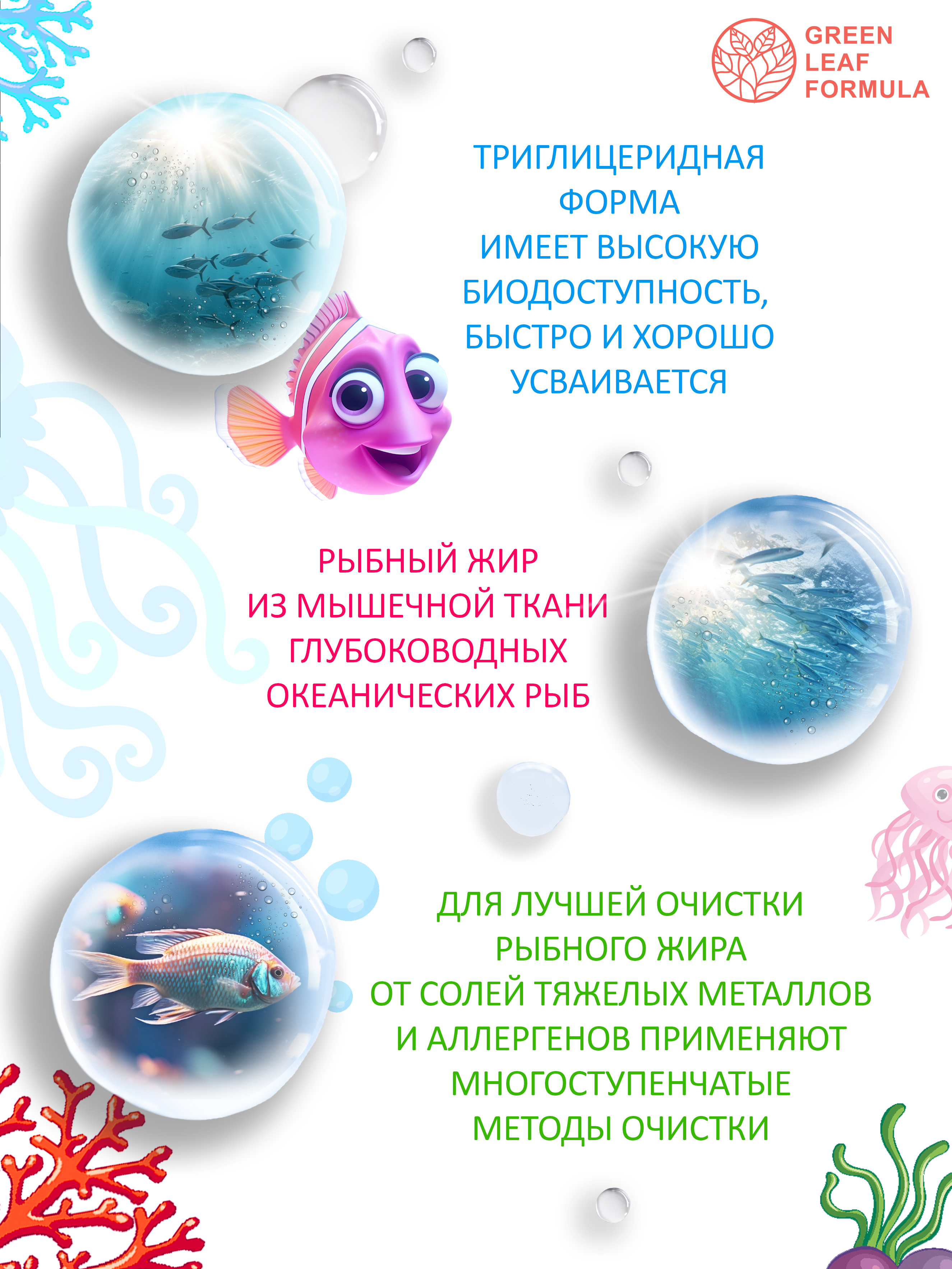 Омега 3 рыбный жир Green Leaf Formula витамины для детей от 3 лет со вкусом малины - фото 4