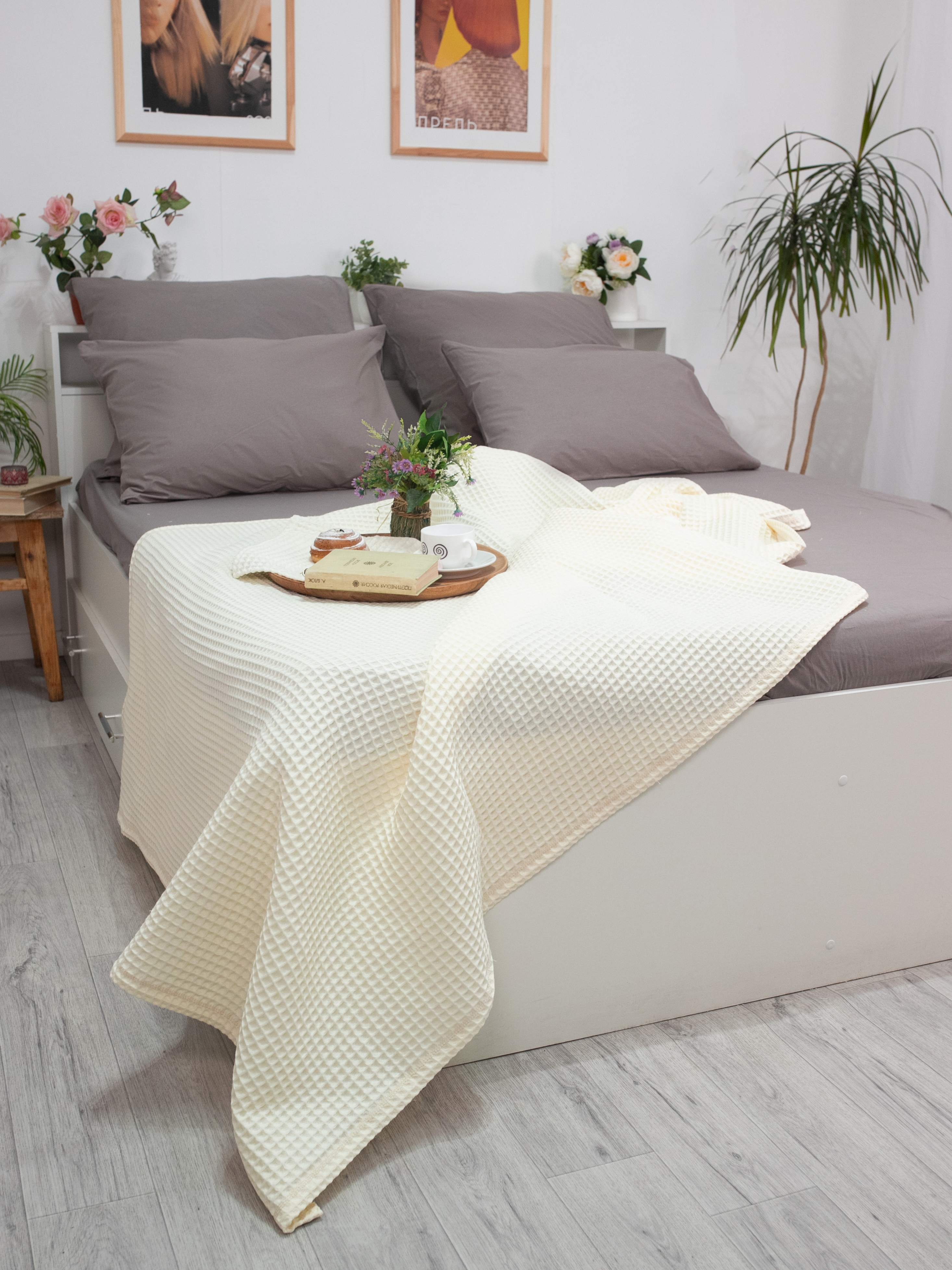 Простыня Wellness Вафельная 150 x 200 см 1 шт. - фото 8