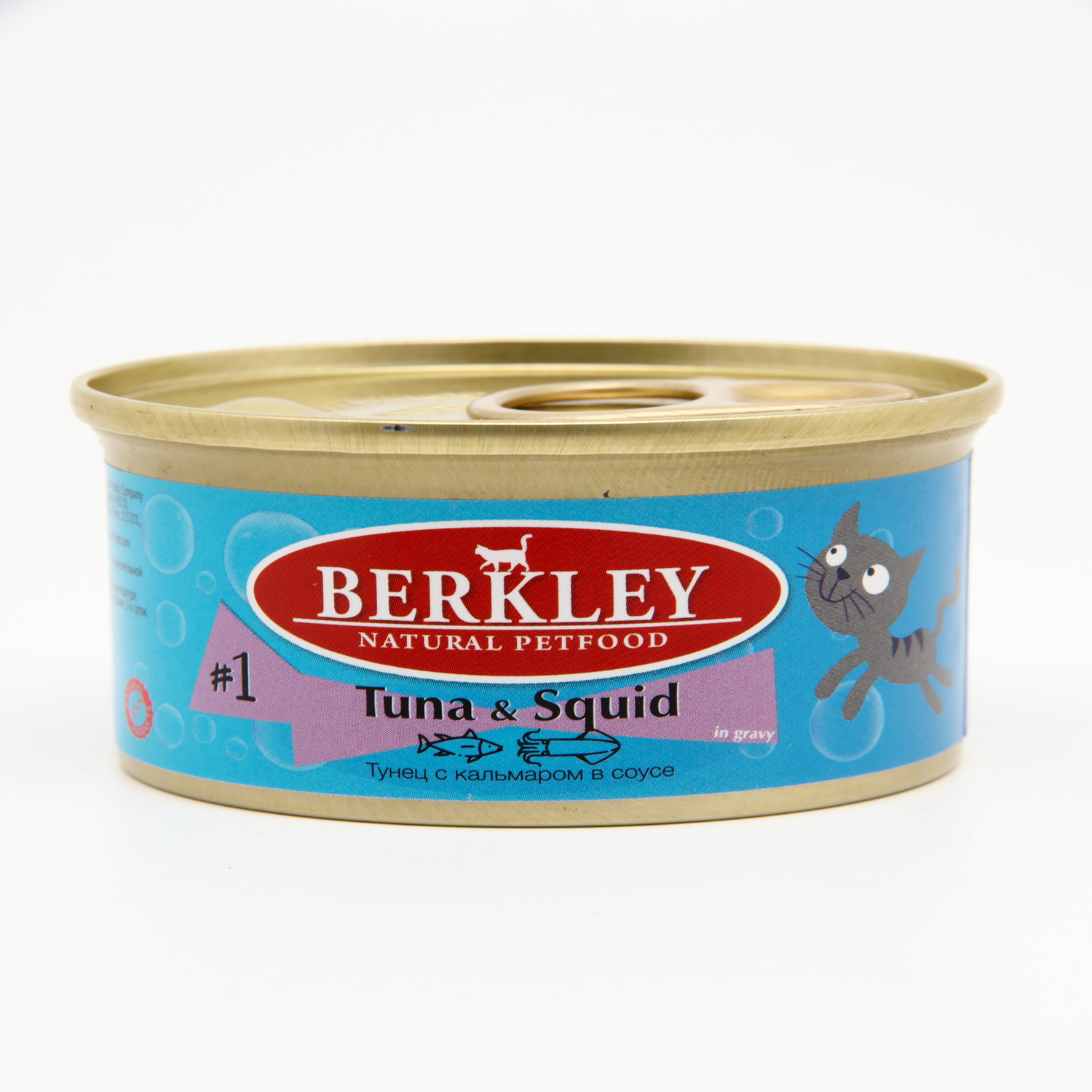 Корм для взрослых кошек Berkley кусочки тунца с кальмаром 85г - фото 1
