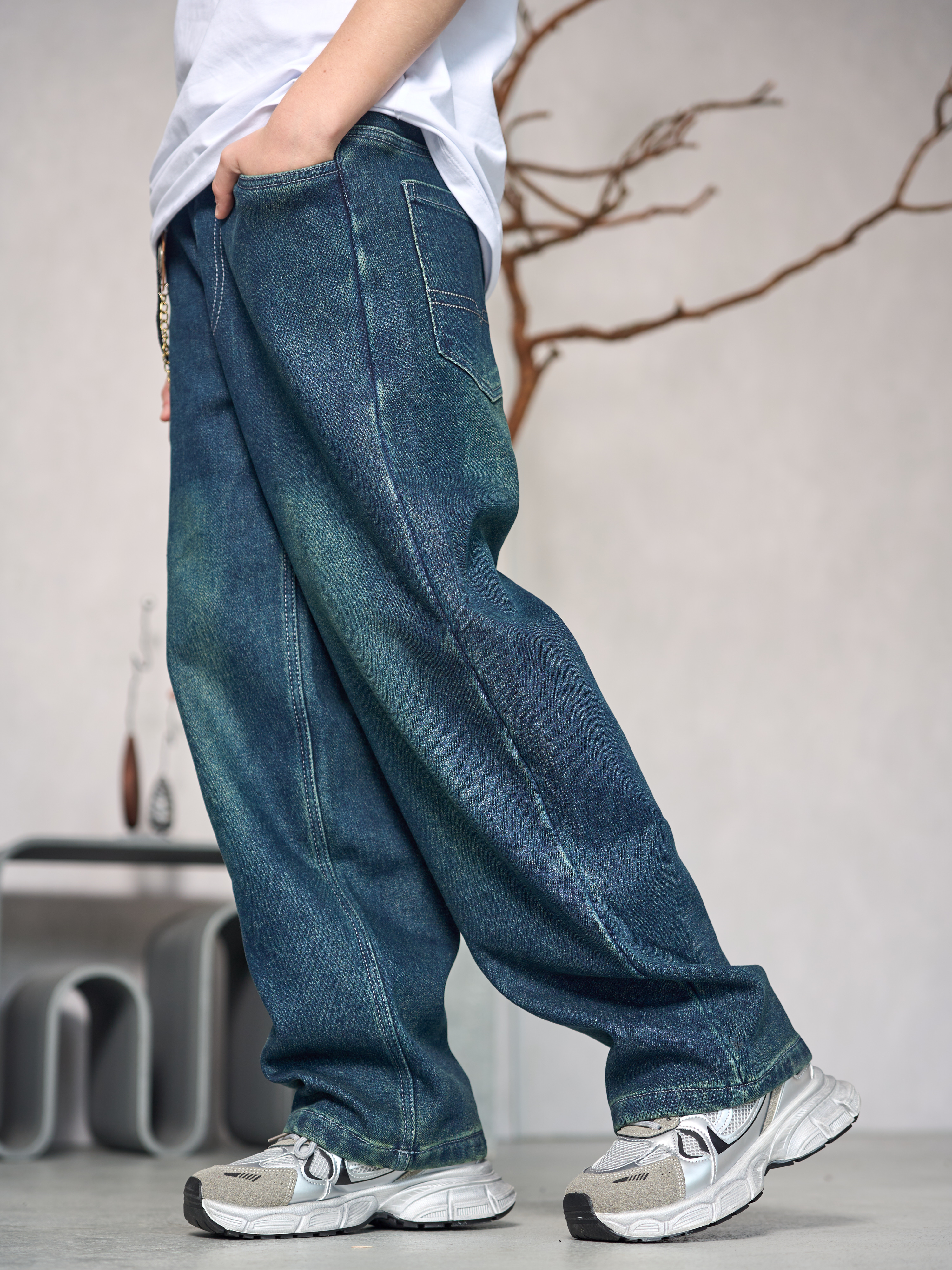 Джинсы-багги СИНИЙ МИР WMF79795-H63 - фото 10