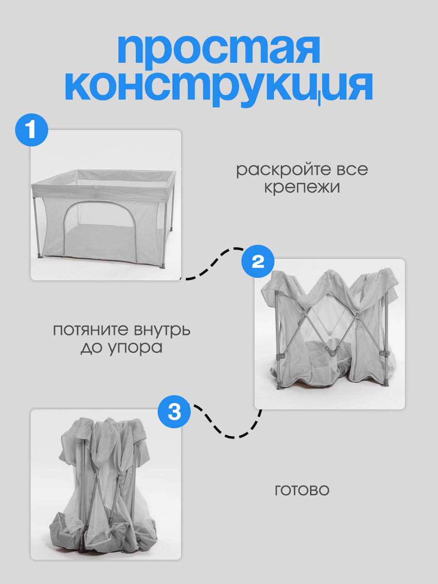 Манеж ширма CINLANKIDS серый MGI-126/2 - фото 5