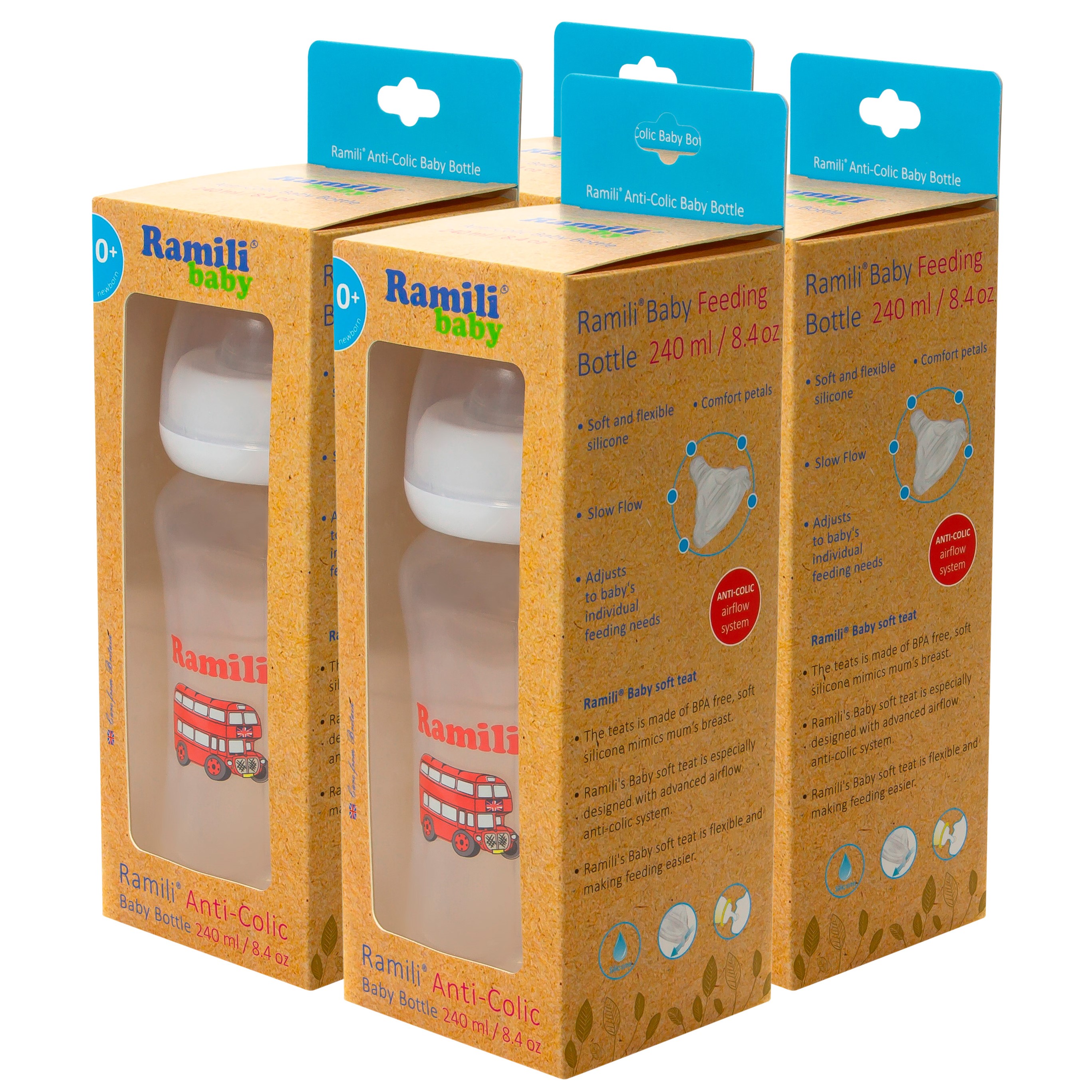Бутылочка Ramili Anti-Colic 240 мл 4 шт. - фото 15