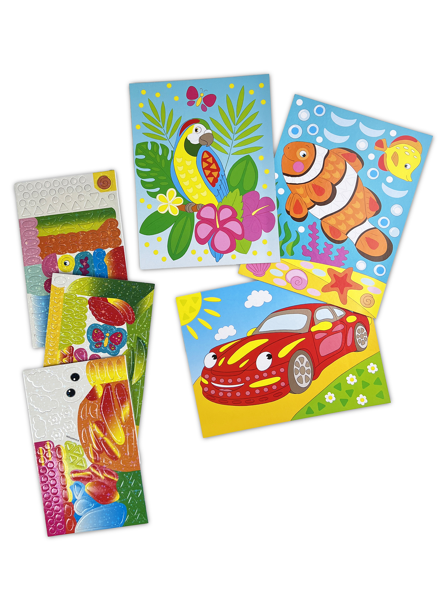 Аппликация Дрофа-Медиа Машинка Рыбка Попугайчик - фото 6