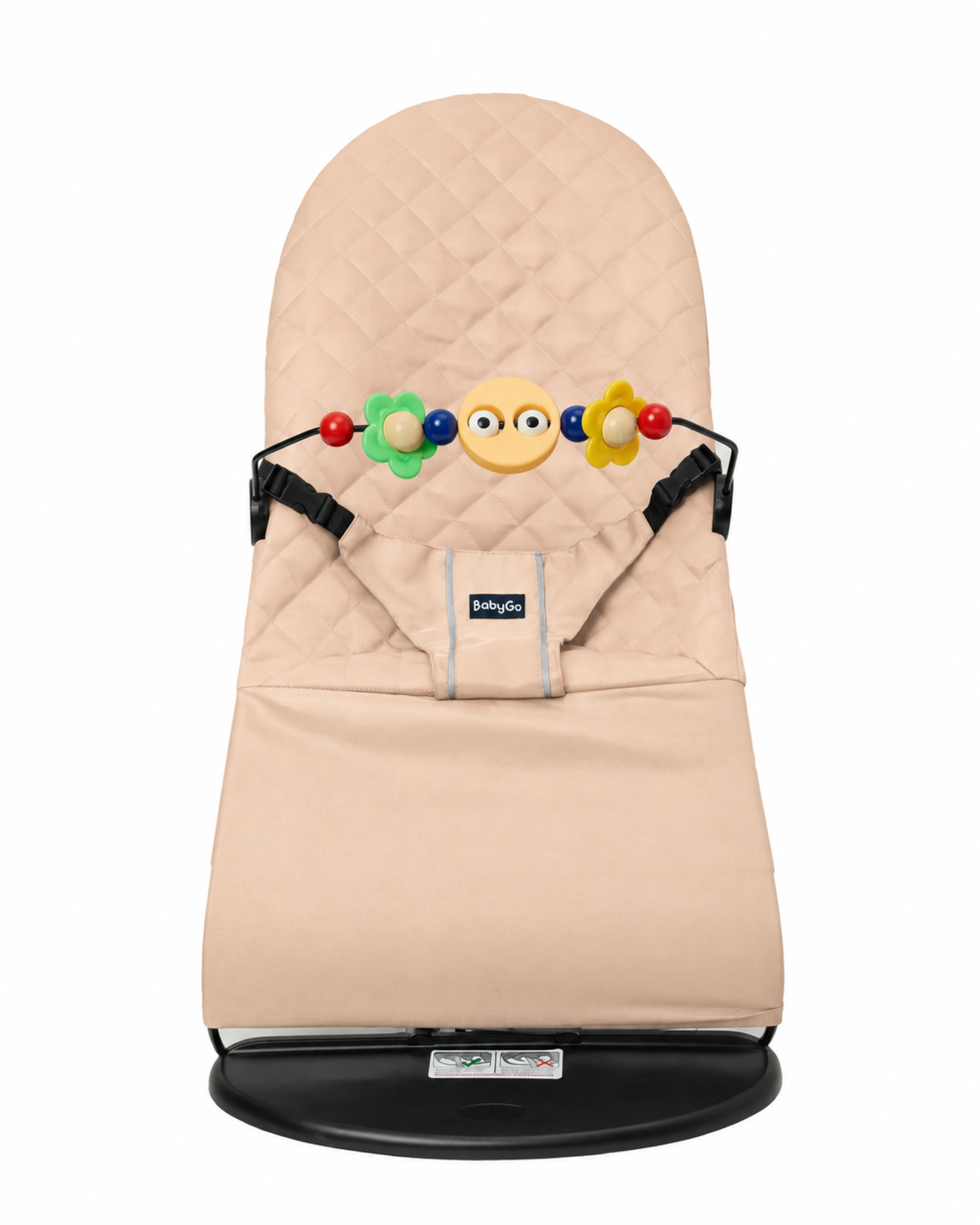 Шезлонг BabyGo Balance бежевый - фото 3