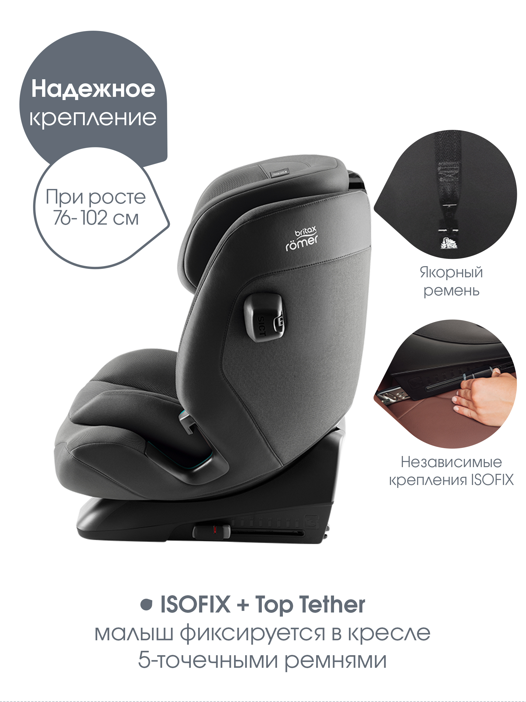 Автокресло Britax Roemer Advansafix Pro Isofix 1/2/3 (9-36 кг) серый - фото 9