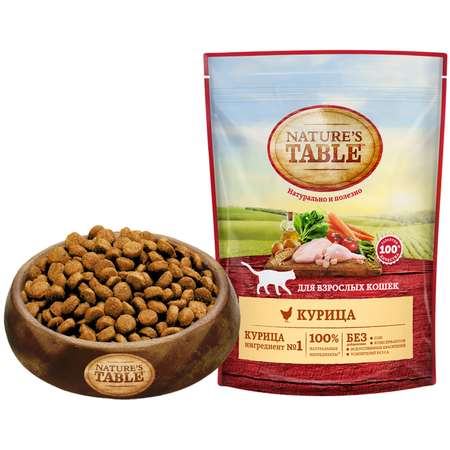 Корм сухой для кошек Natures Table 190г с курицей