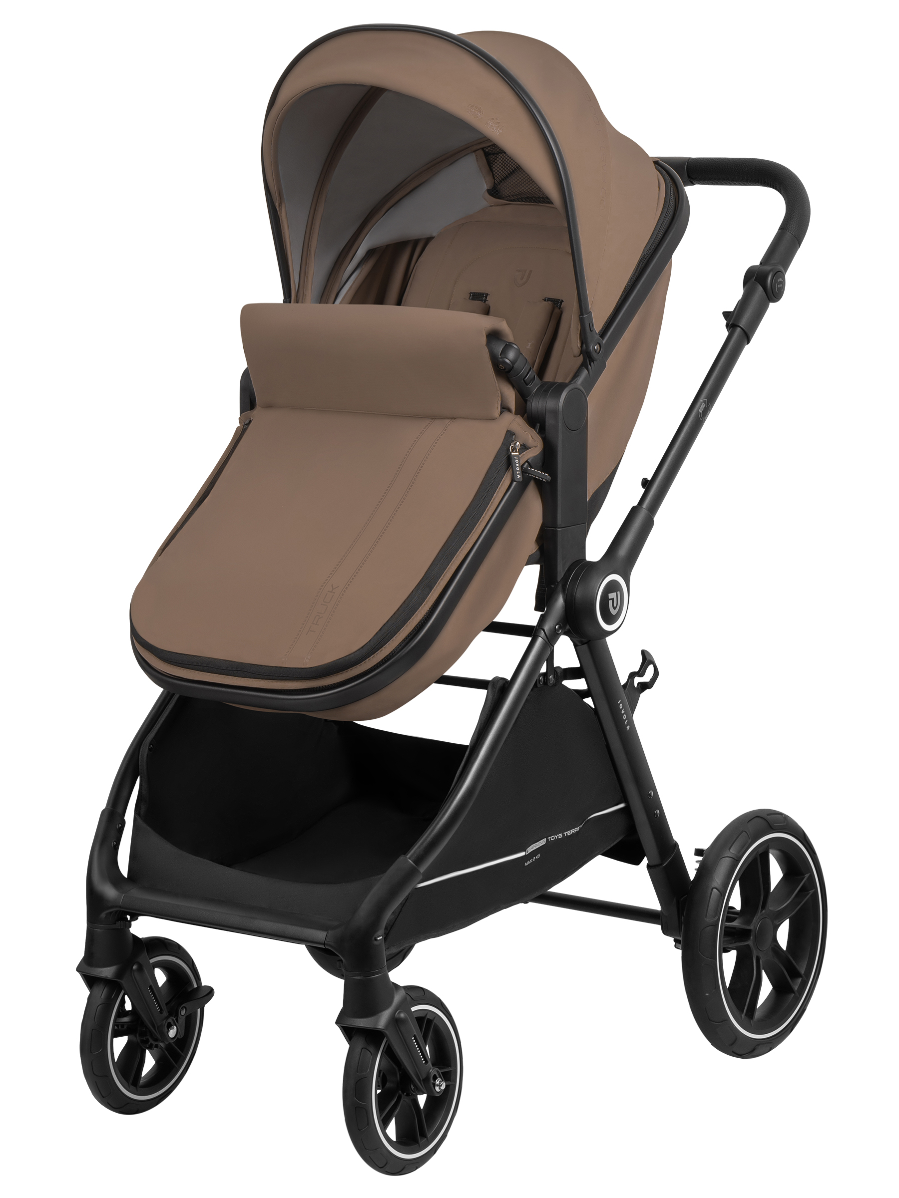Коляска трансформер JOVOLA Truck, перекидная ручка бежевый - фото 6