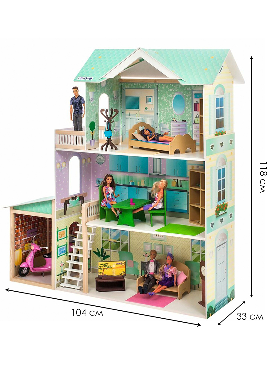 Домик для кукол PAREMO 118 см с мебелью PD318-13 - фото 3