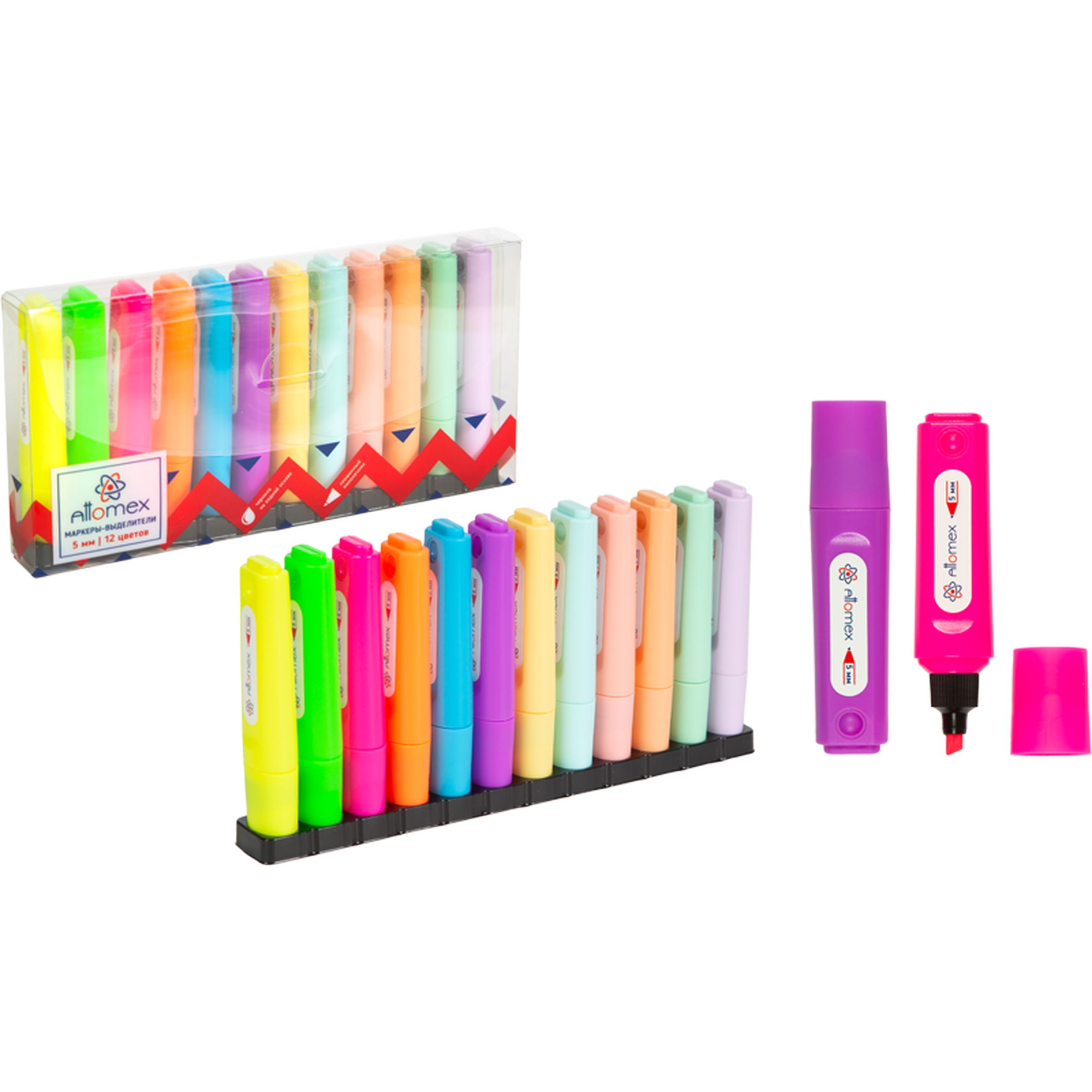 Текстовыделители Attomex 12 шт. - фото 1