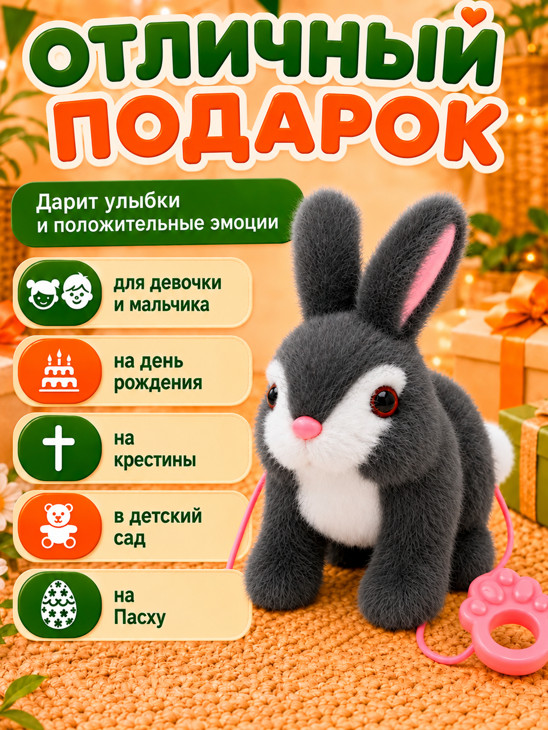Мягкая игрушка FAVORITSTAR DESIGN Зайчик - фото 11