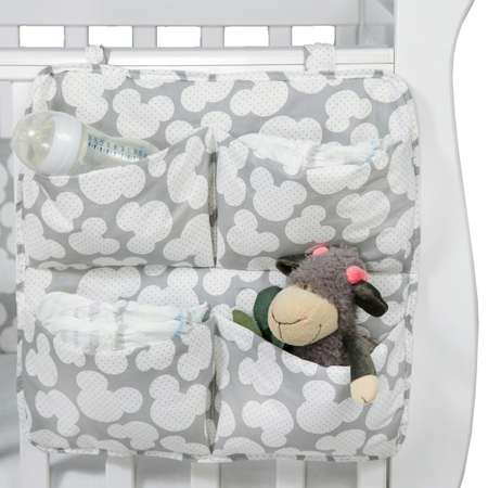 Органайзер на кроватку Amarobaby Smart Holder Ушки Серые