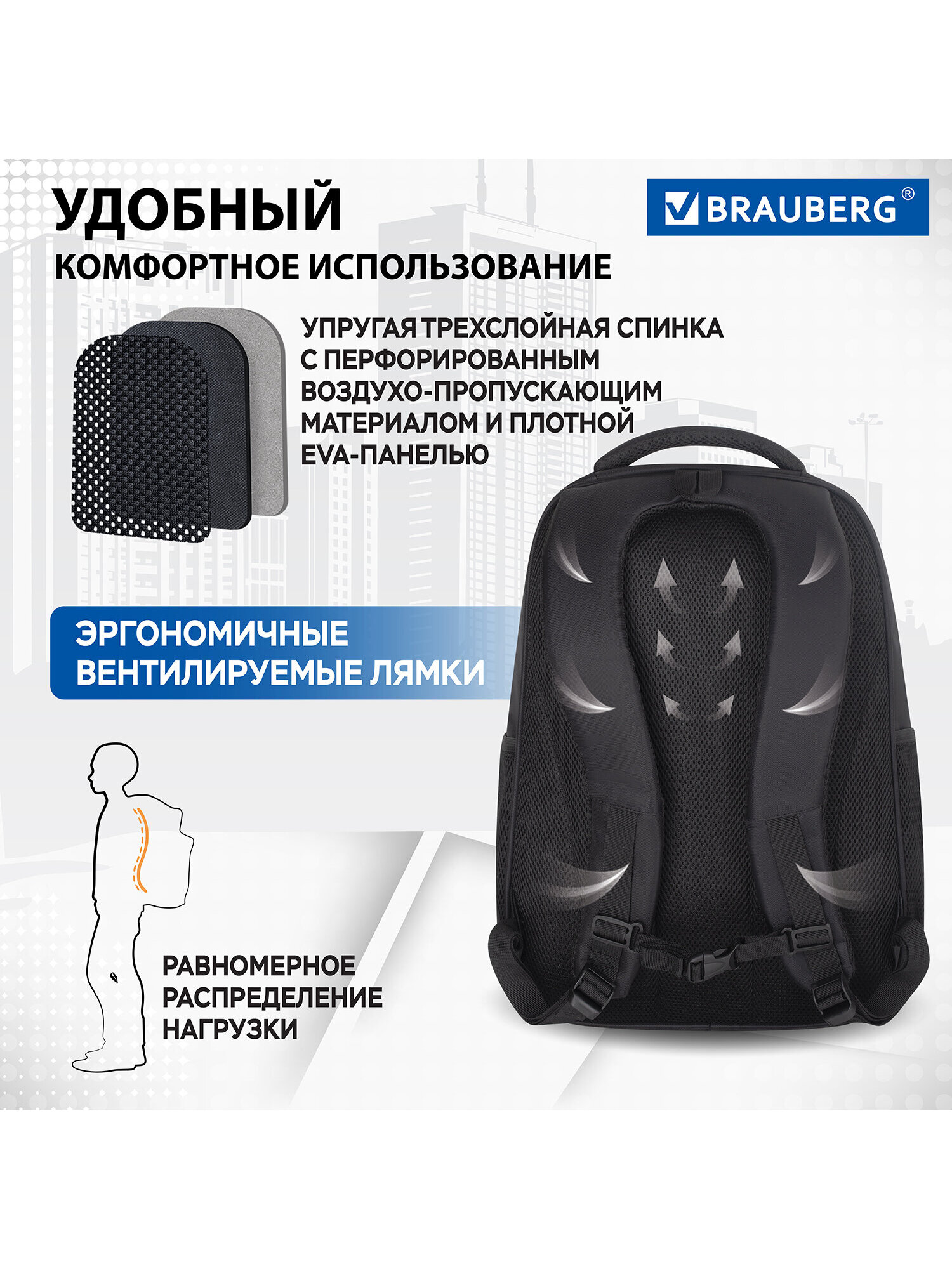 Рюкзак Brauberg Urban Impulse - фото 4