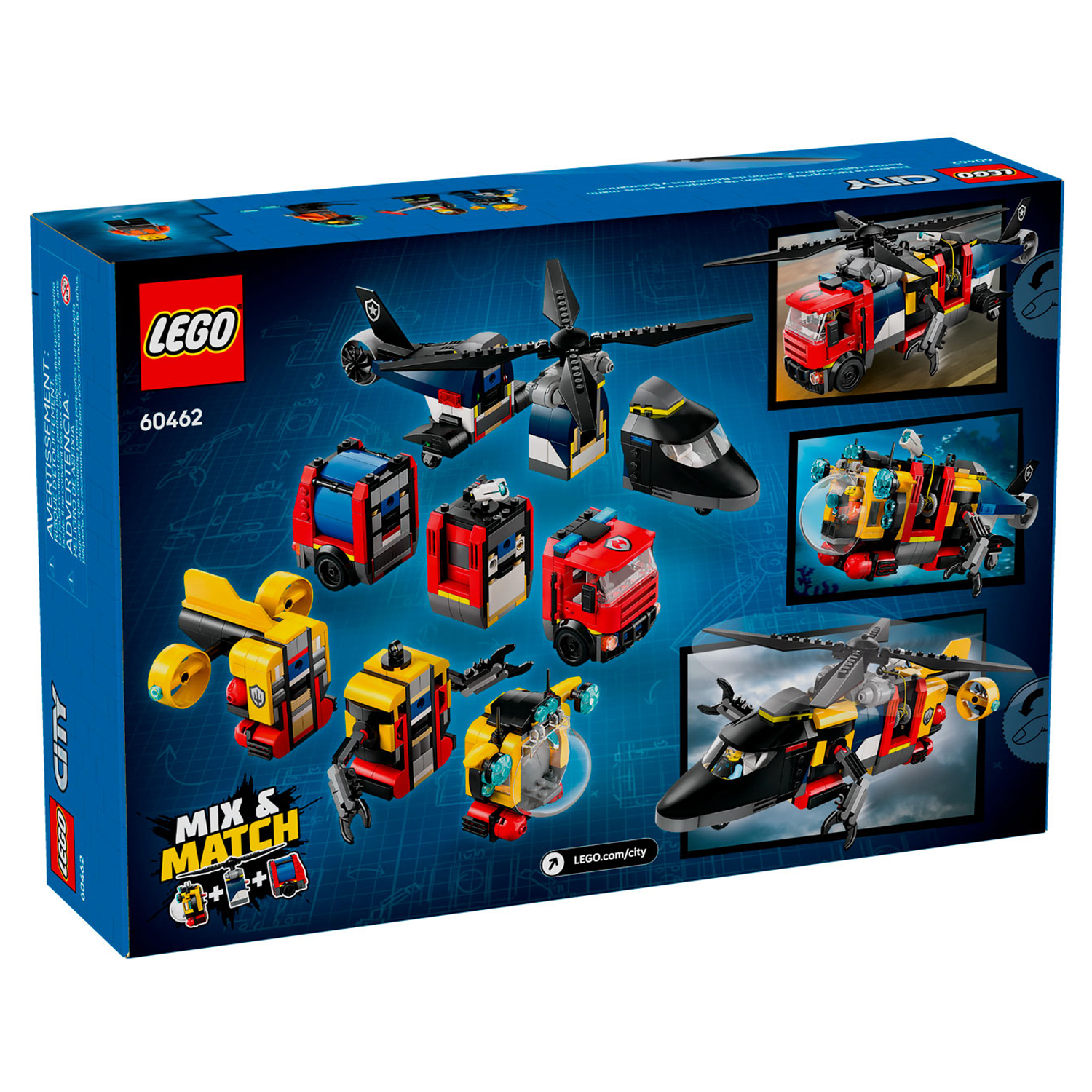 Конструктор LEGO City Вертолёт,пожарная машина,лодка блочный - фото 7