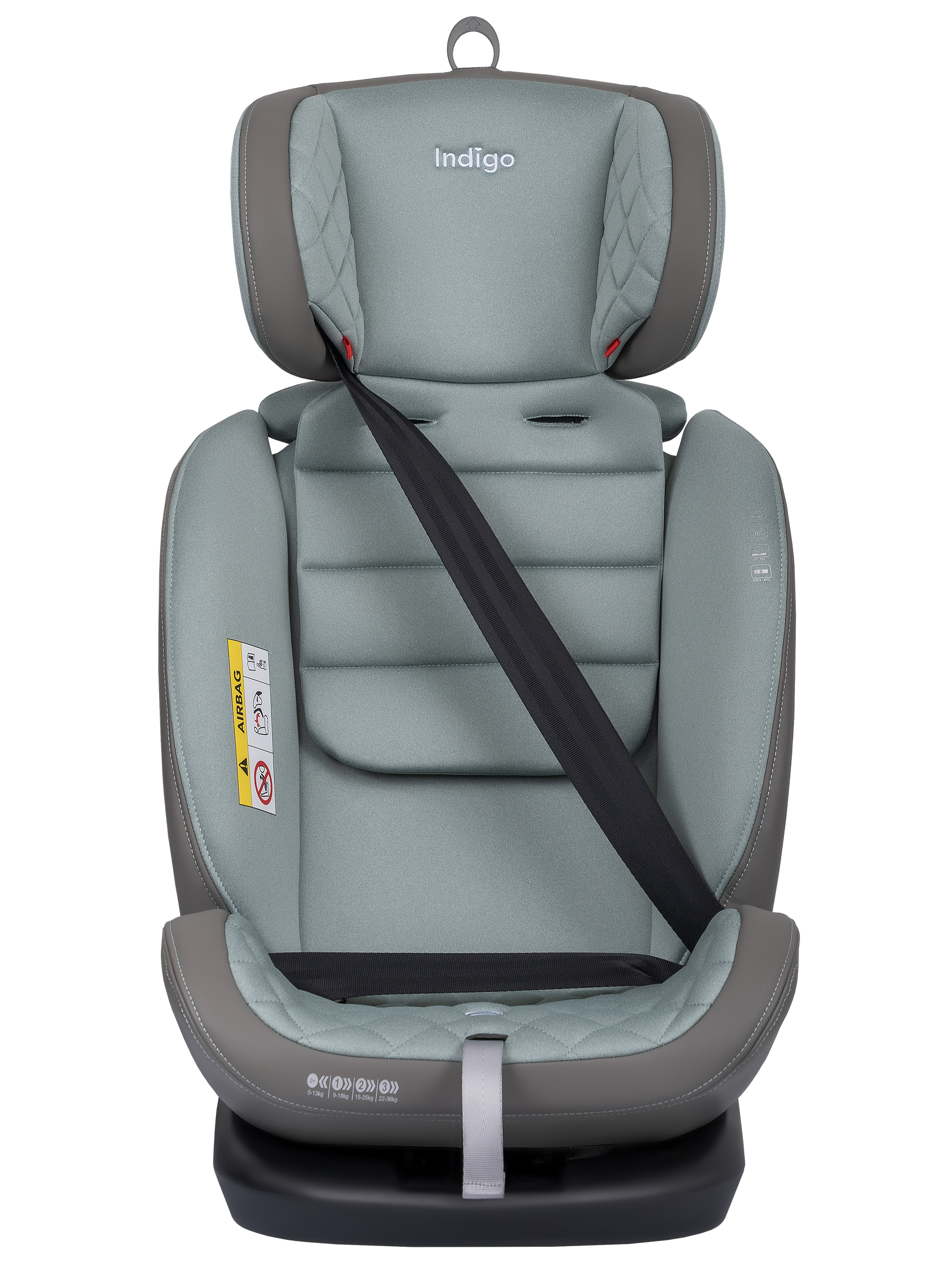 Автокресло Indigo Aero, шалфей Isofix 0+/1/2/3 (0-36 кг) - фото 12