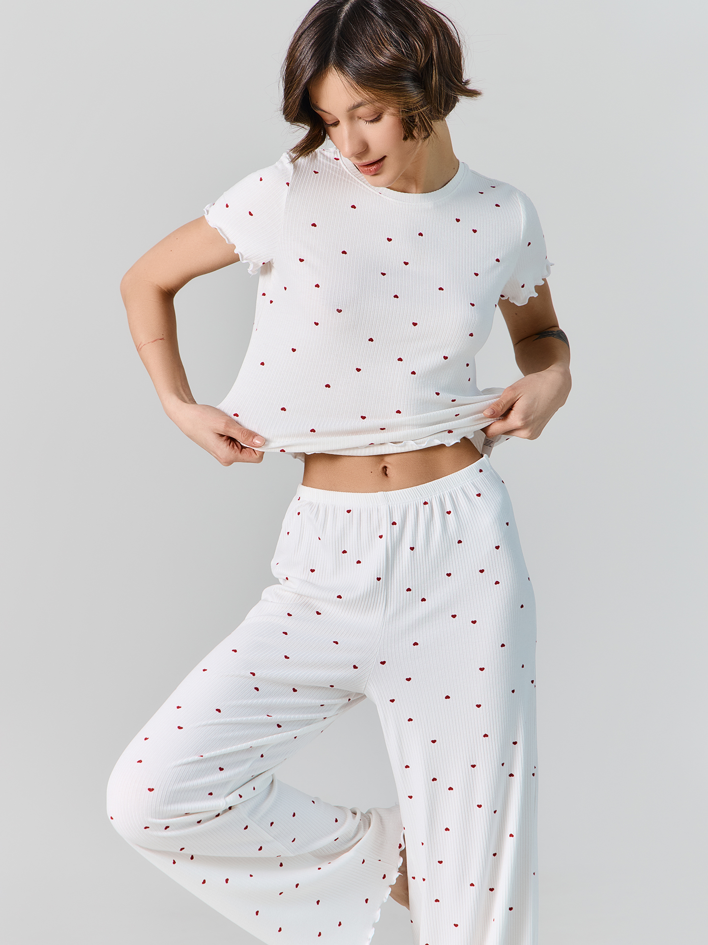 Пижама Mark Formelle (Марк Формэль) 592650/сердечки на белом - фото 1