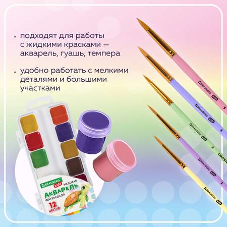 Кисть Brauberg 5 шт. (синтетика)