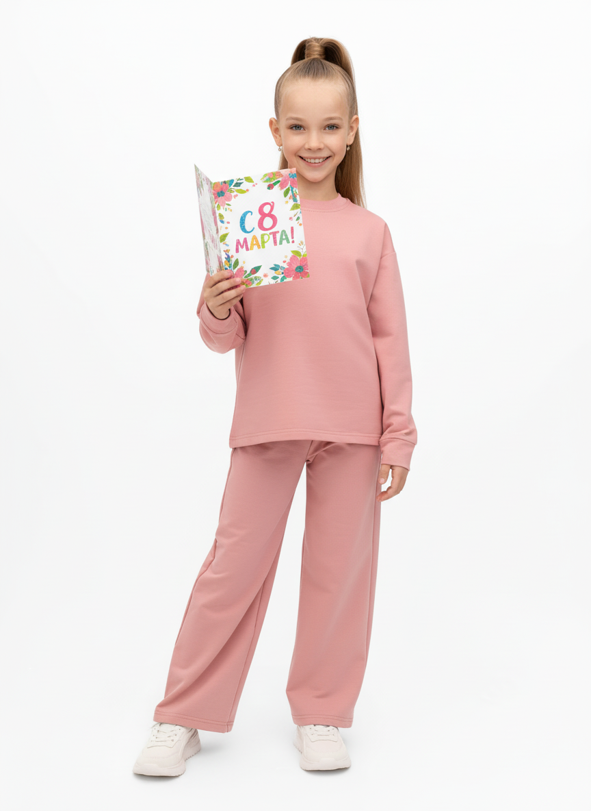 Костюм Утенок 7065 пыльная роза - фото 1