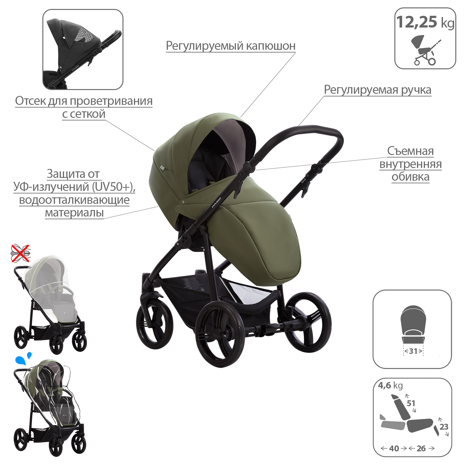 Коляска 2в1 Bebetto Explorer Air Pro - фото 5
