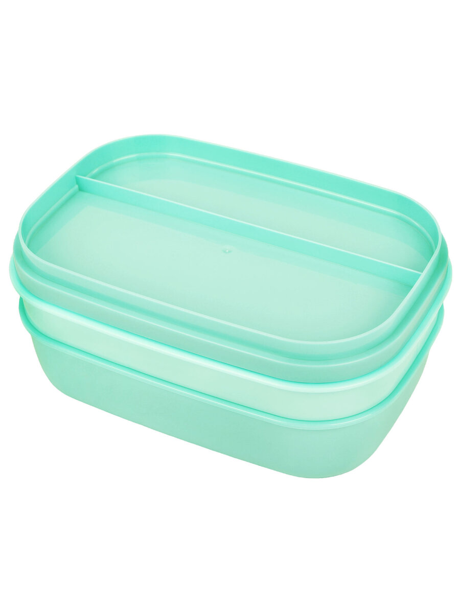 Ланч-бокс Joylux контейнер для еды с 8 отделениями и приборами 1,9 л 3 уровня 10х21х14 см - фото 15