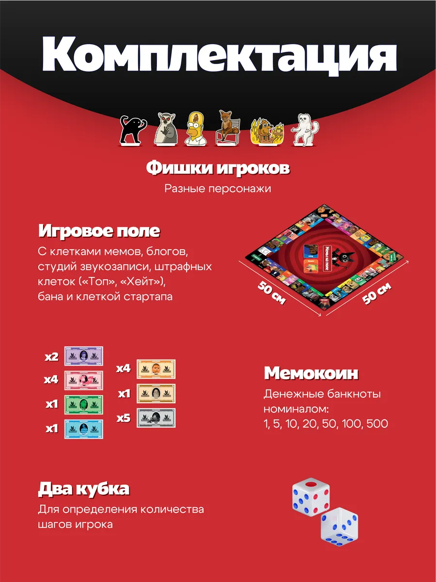 Настольная игра Мемограм Мемы на поле - фото 3
