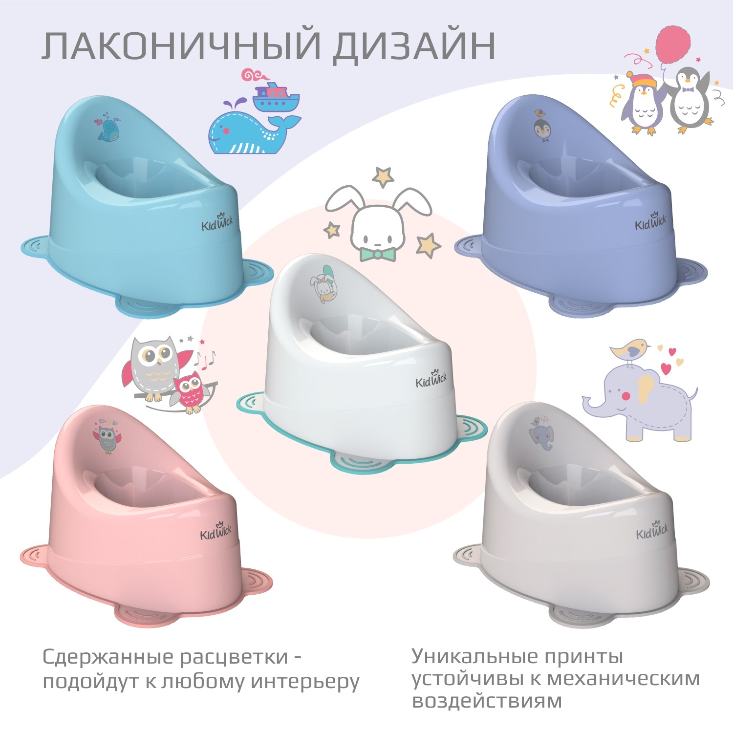Горшок детский KidWick Улитка белый-бирюзовый - фото 8