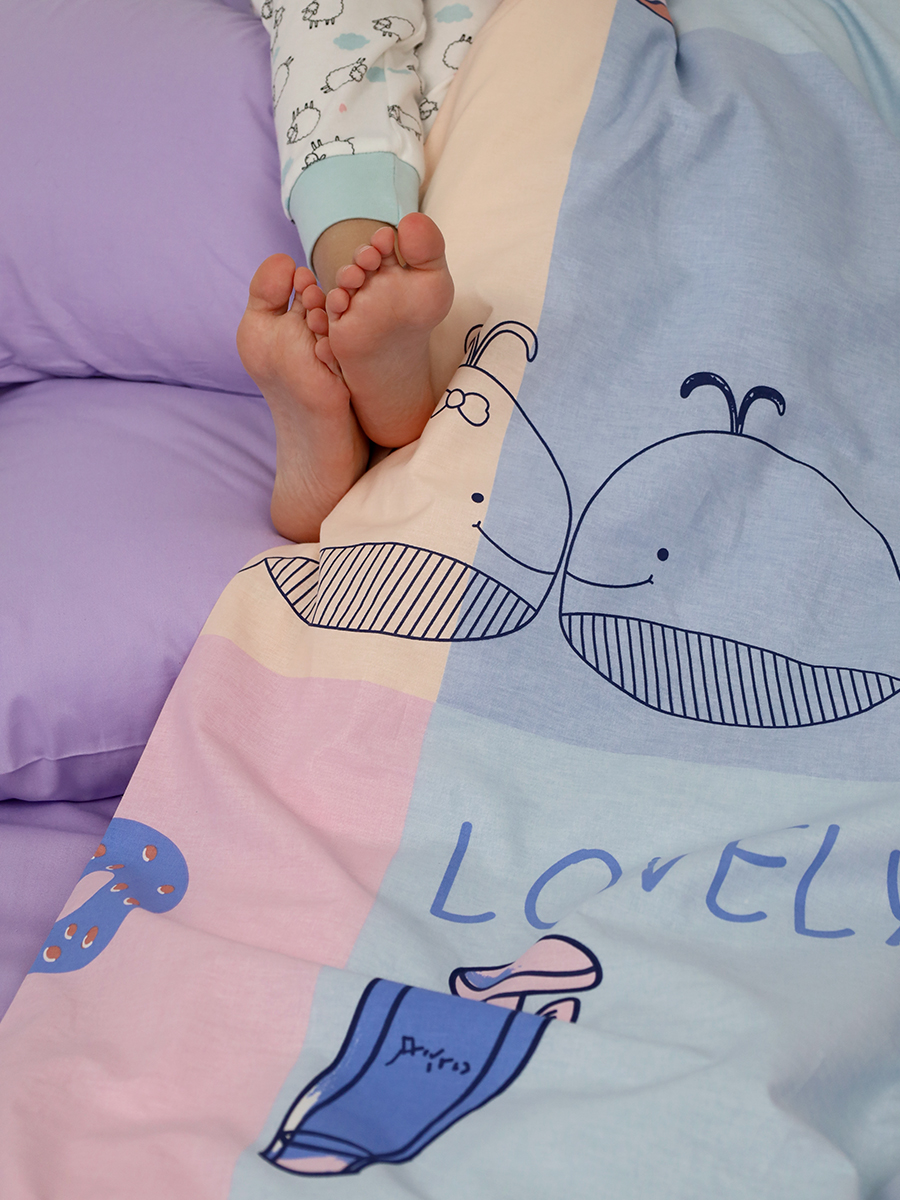 Комплект постельного белья BRAVO kids dreams Киты простыня на резинке полутораспальный 3 предм. - фото 9