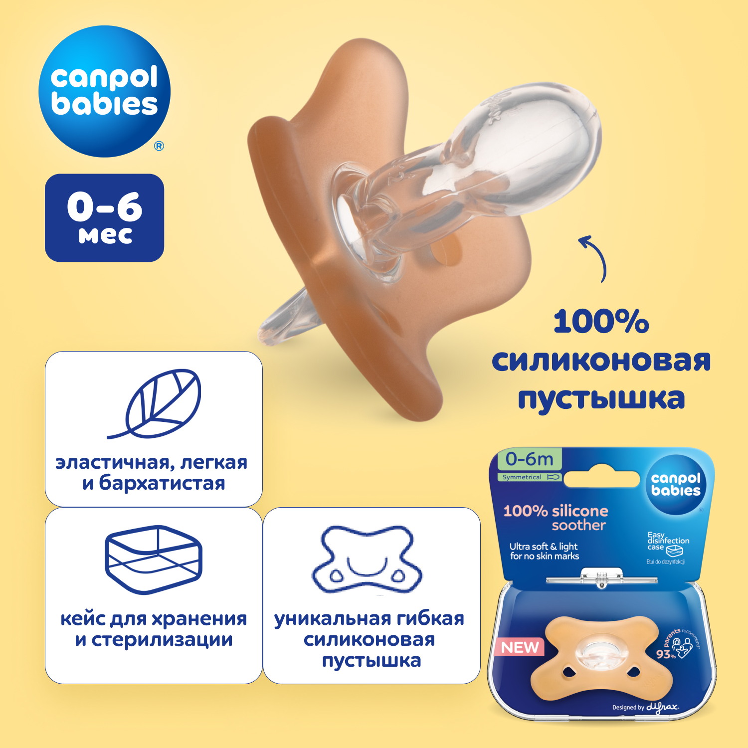 Пустышка Canpol Babies силикон анатомическая от 0 мес. 1 шт. - фото 2