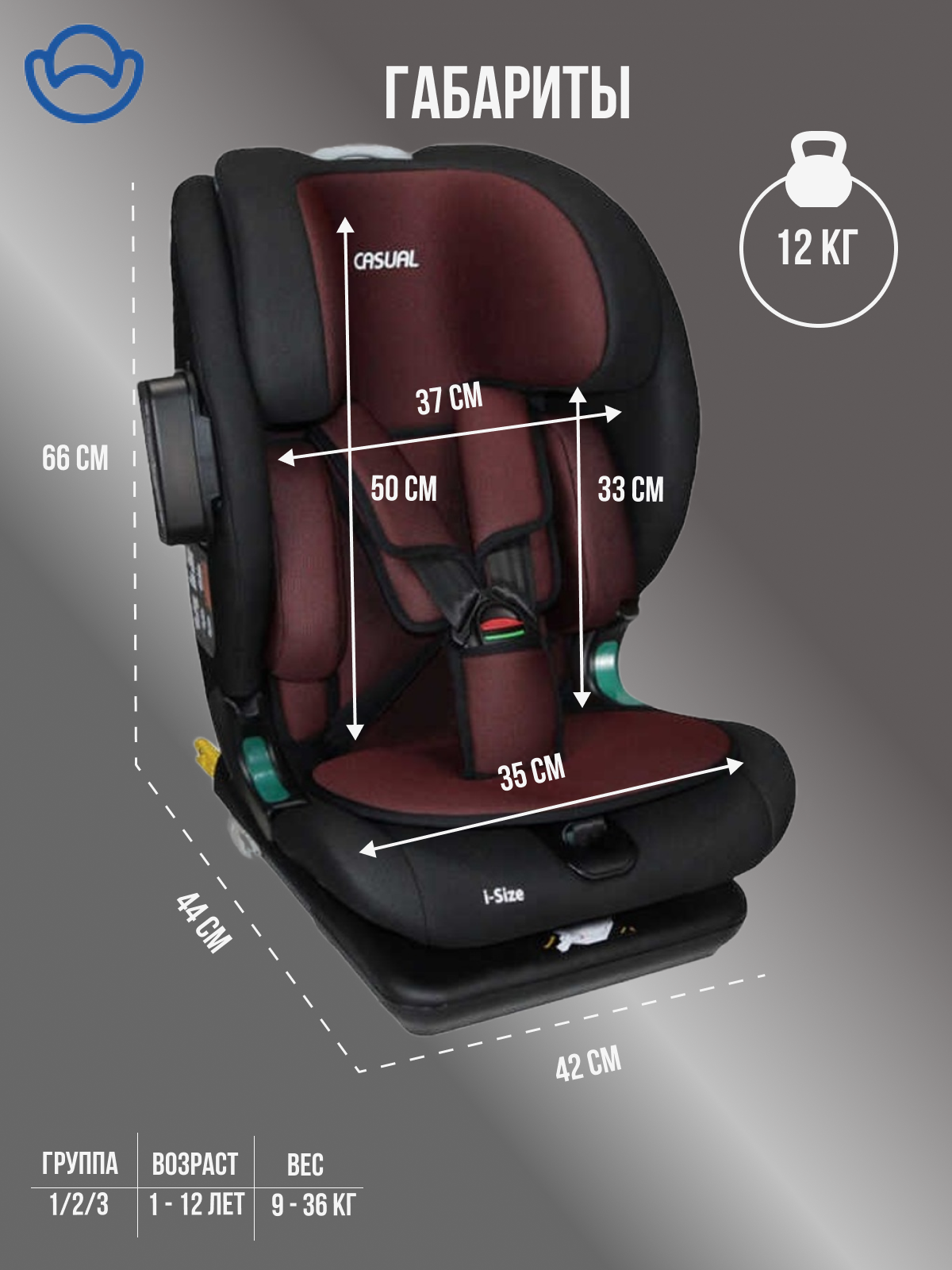 Автокресло Casual Purple Isofix 1/2/3 (9-36 кг) - фото 11
