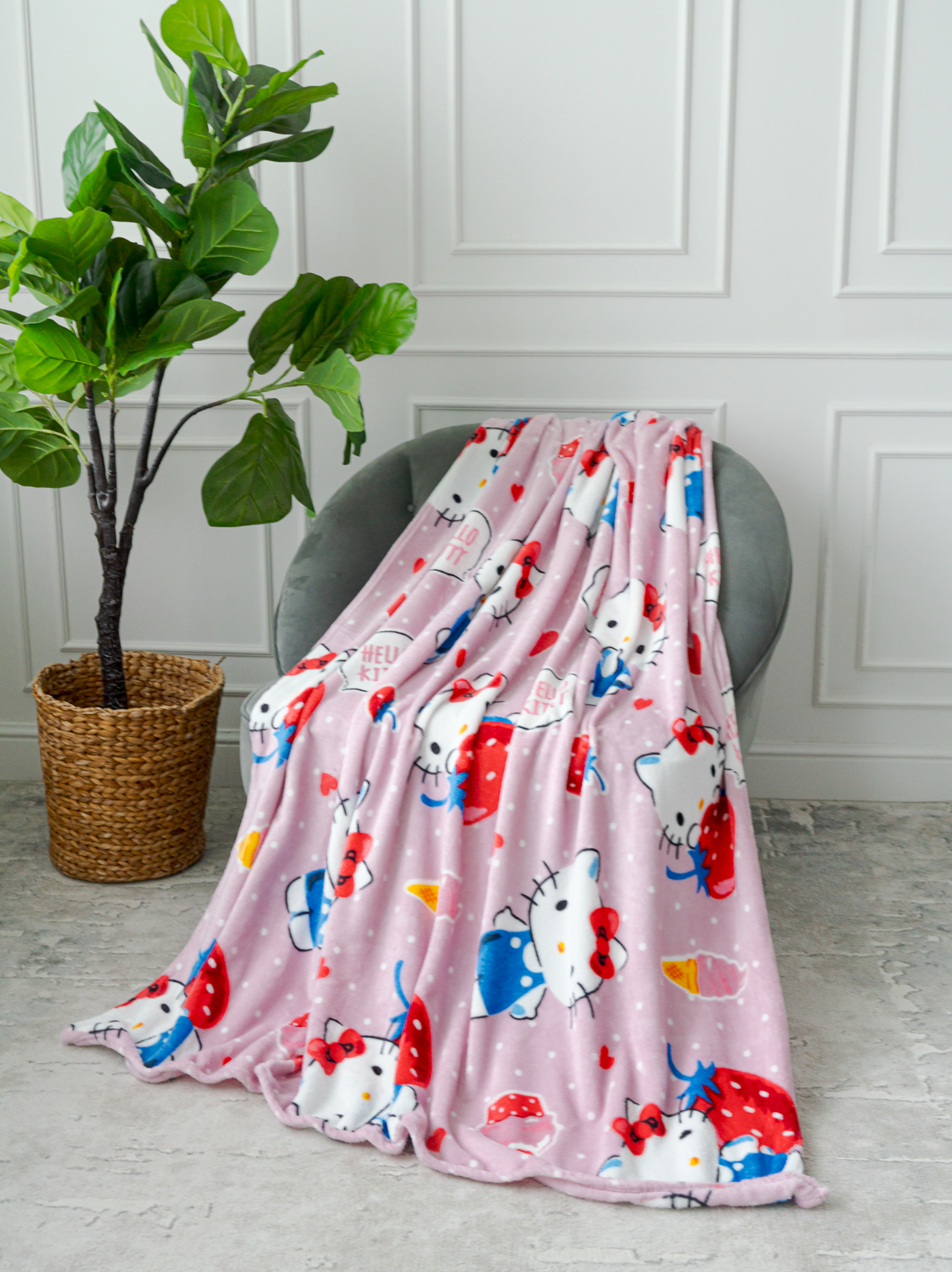Плед детский Павлинка Аэро Софт Hello Kitty Клубнички р. 150*200 - фото 6