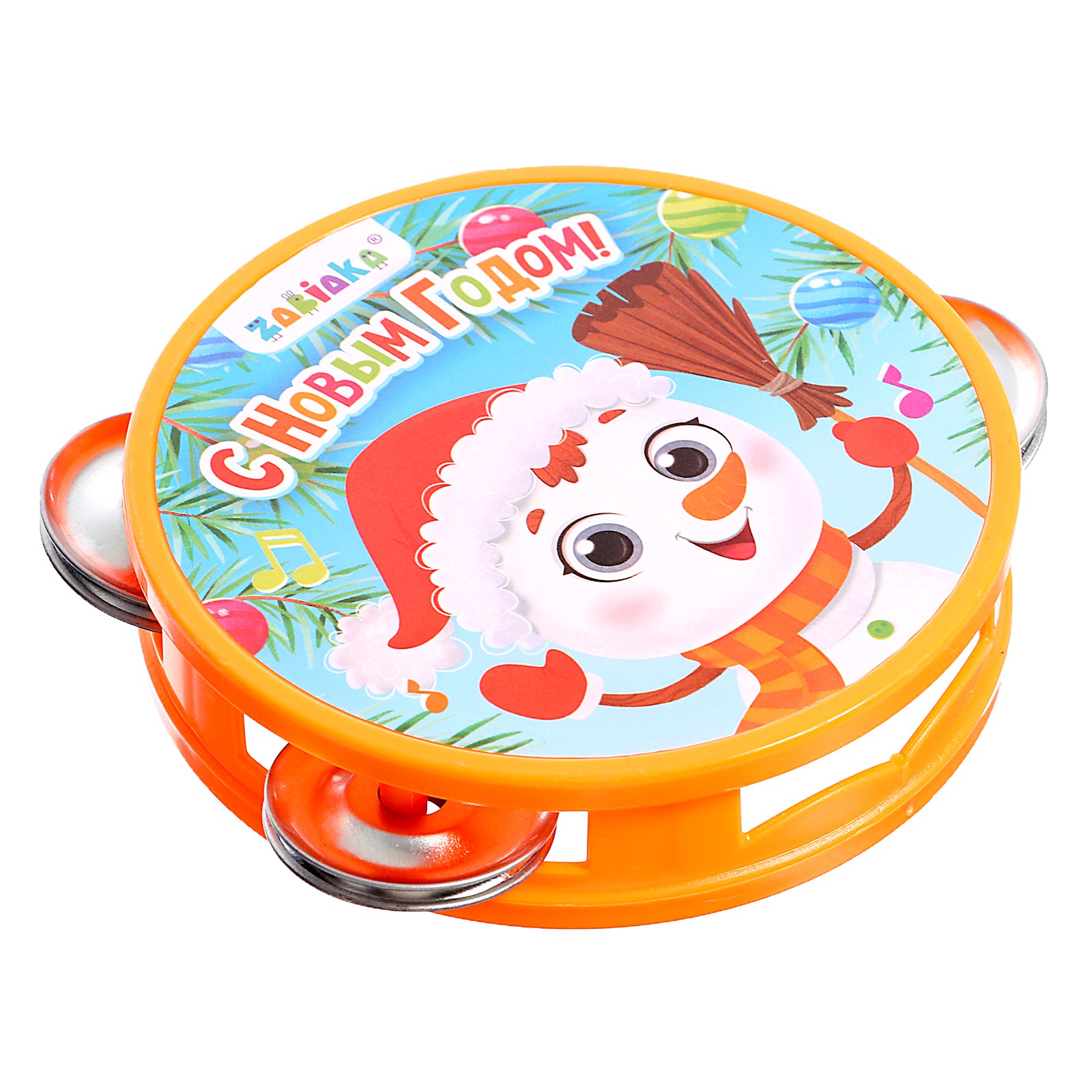 Игрушка музыкальная Zabiaka С Новым годом бубен - фото 1