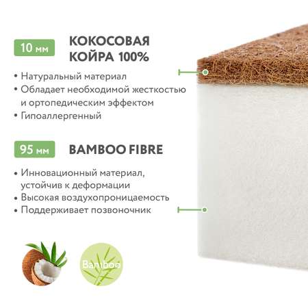 Матрас Plitex Bamboo Fiber 119*60*12см 120х60