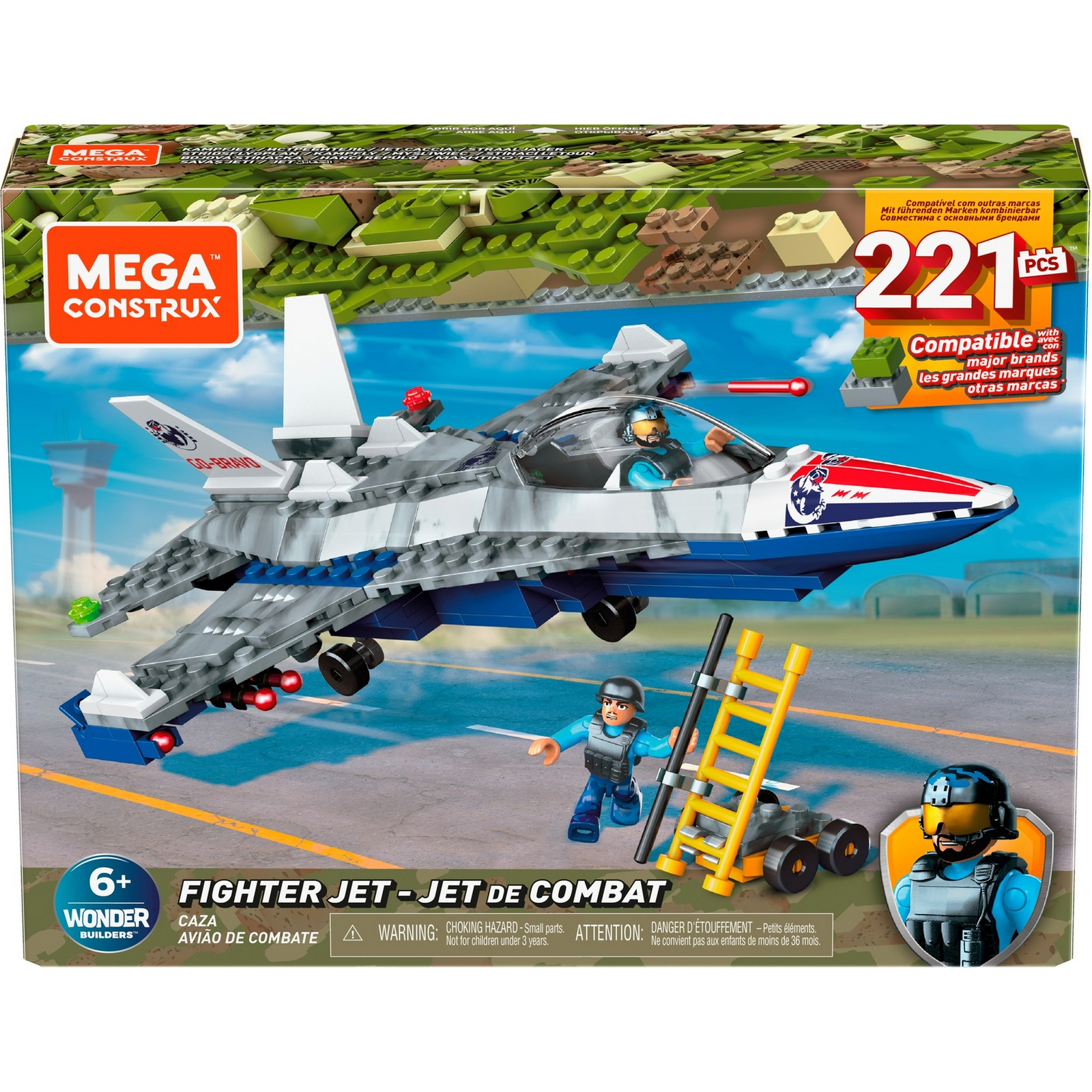 Конструктор Mega Construx Военный самолет блочный - фото 1