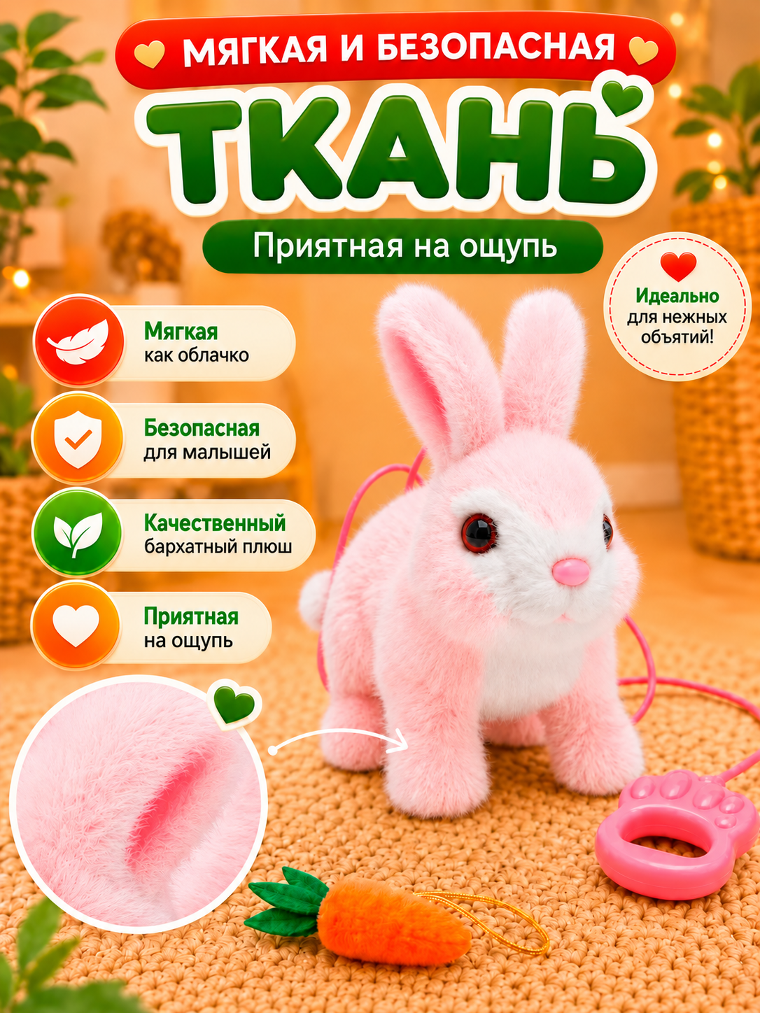 Мягкая игрушка FAVORITSTAR DESIGN Зайчик - фото 7