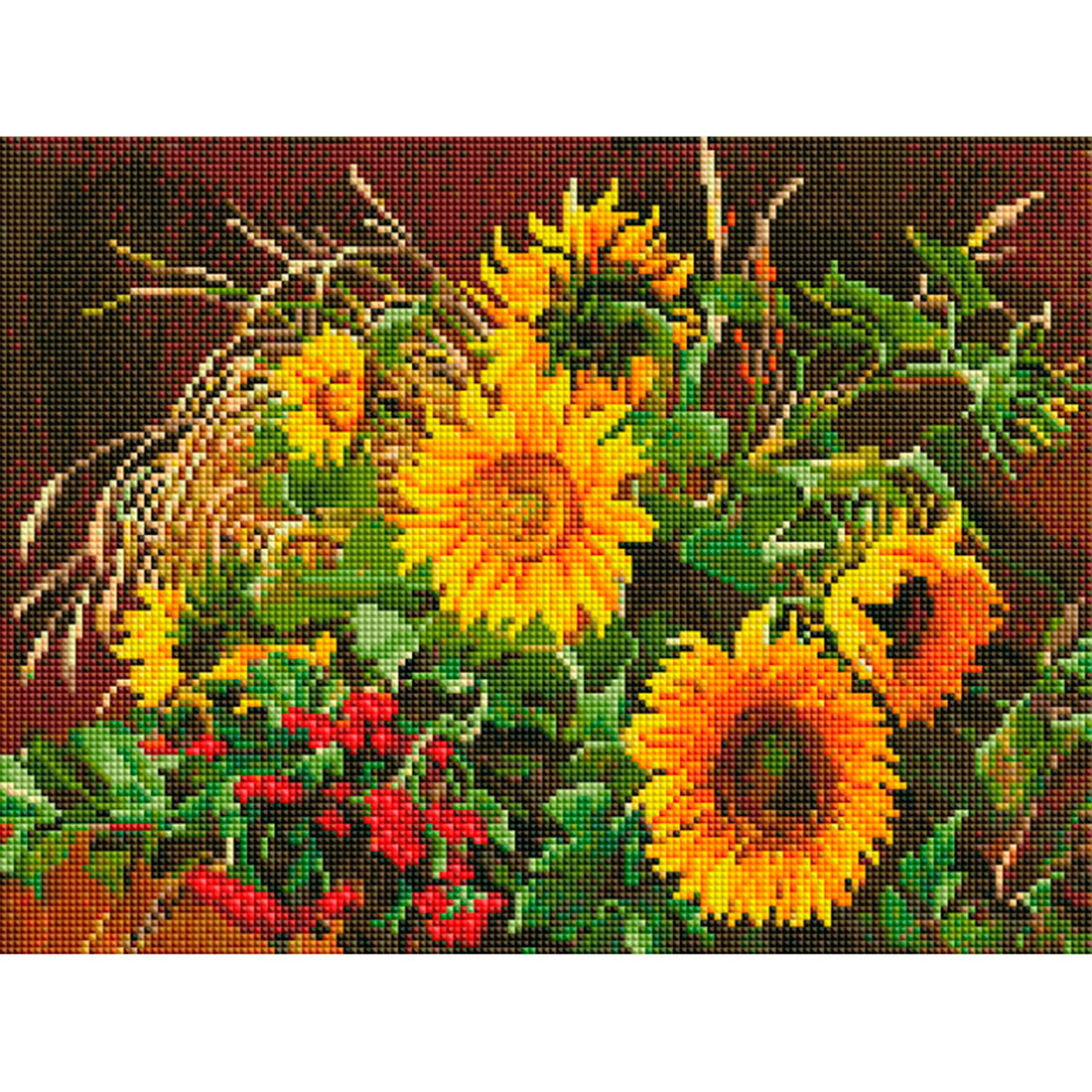 Алмазная мозаика Белоснежка Букет с подсолнухами и калиной - фото 1