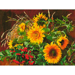 Алмазная мозаика Белоснежка Букет с подсолнухами и калиной