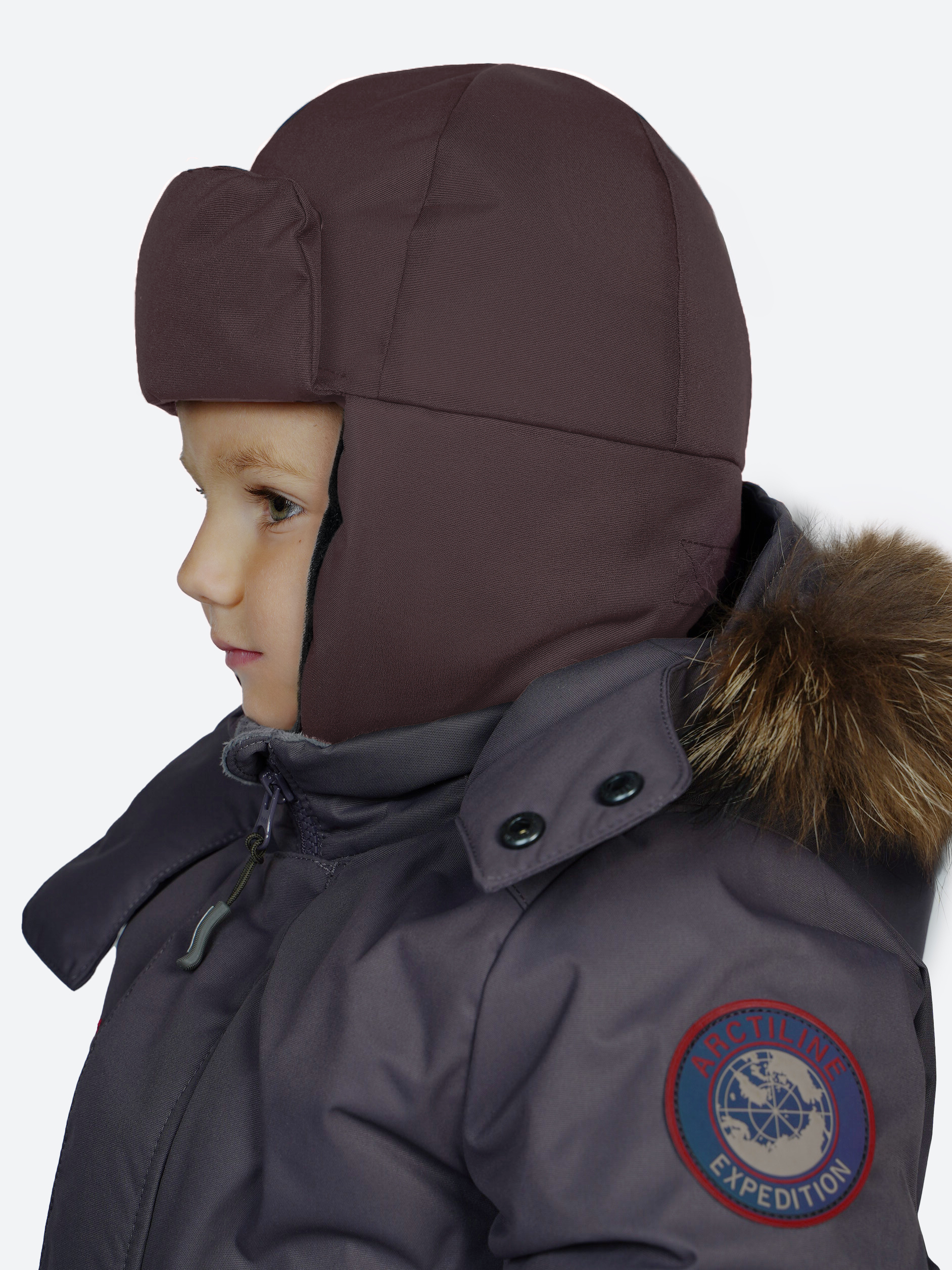 Шапка-ушанка Arctiline Шапка 4116-SHM-25T Серо-пурпурный - фото 3