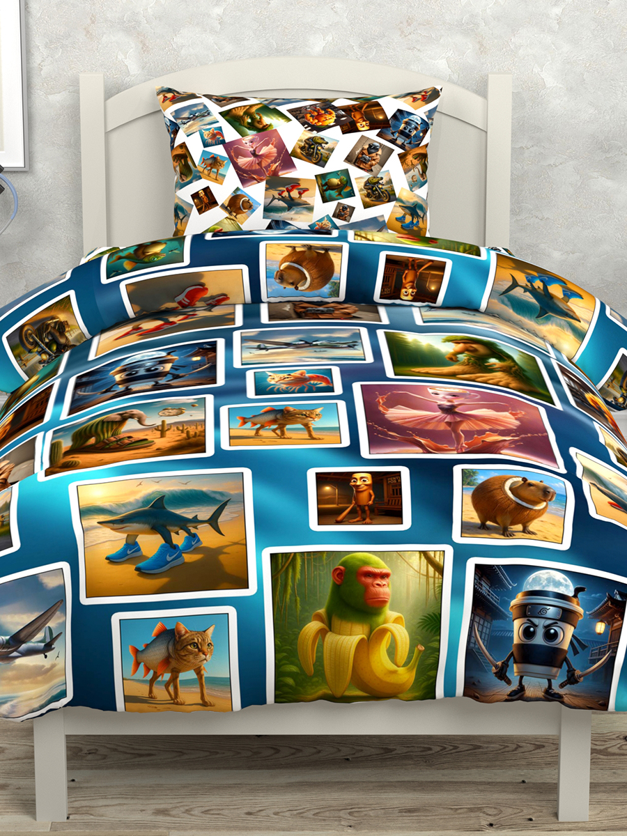 Комплект постельного белья BRAVO kids dreams Мемчик поплин полутораспальный 3 предм. - фото 13