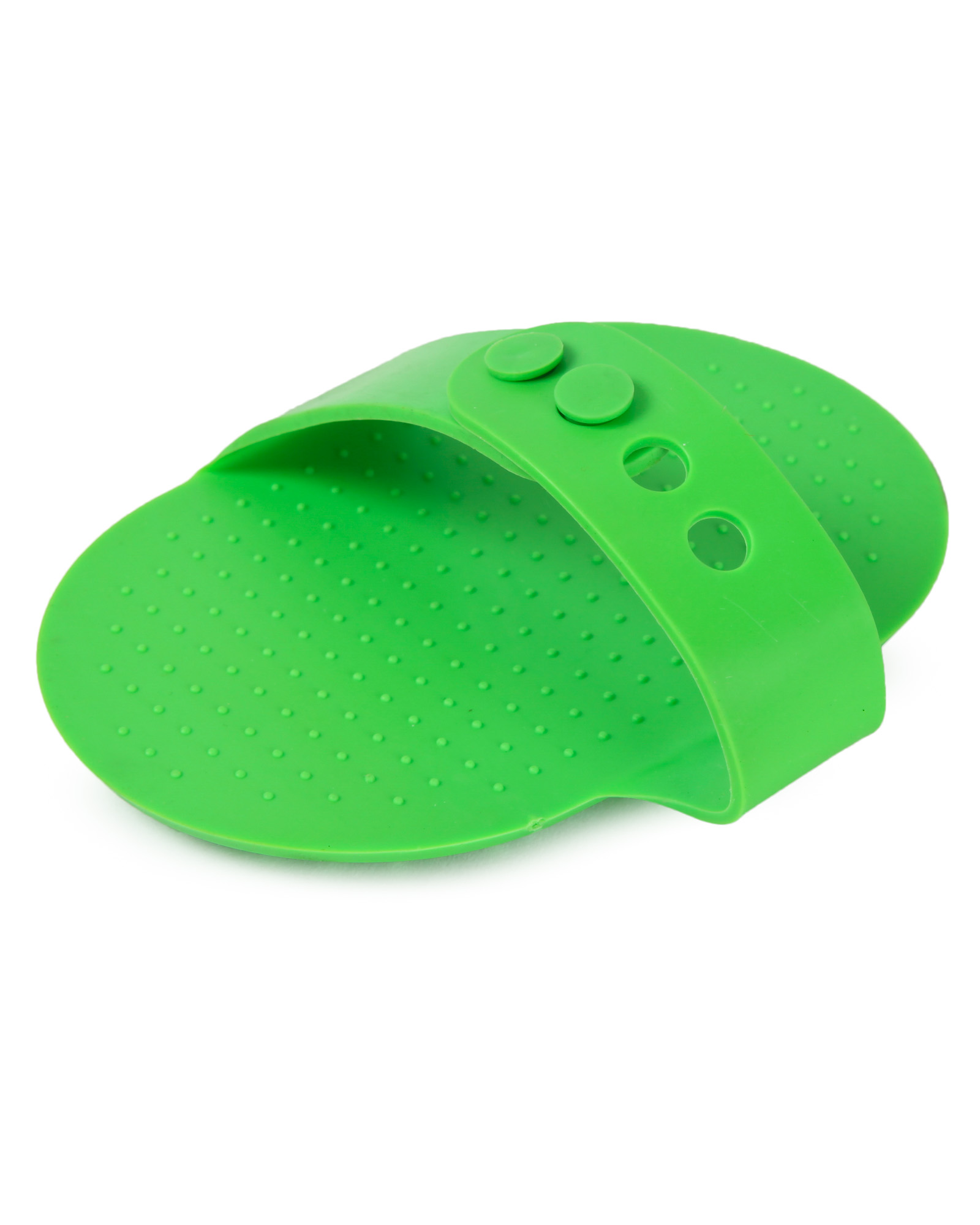Щётка-массажёр Barbaks из термопластичной резины для ухода за питомцем зеленая 15*11.5см - фото 3