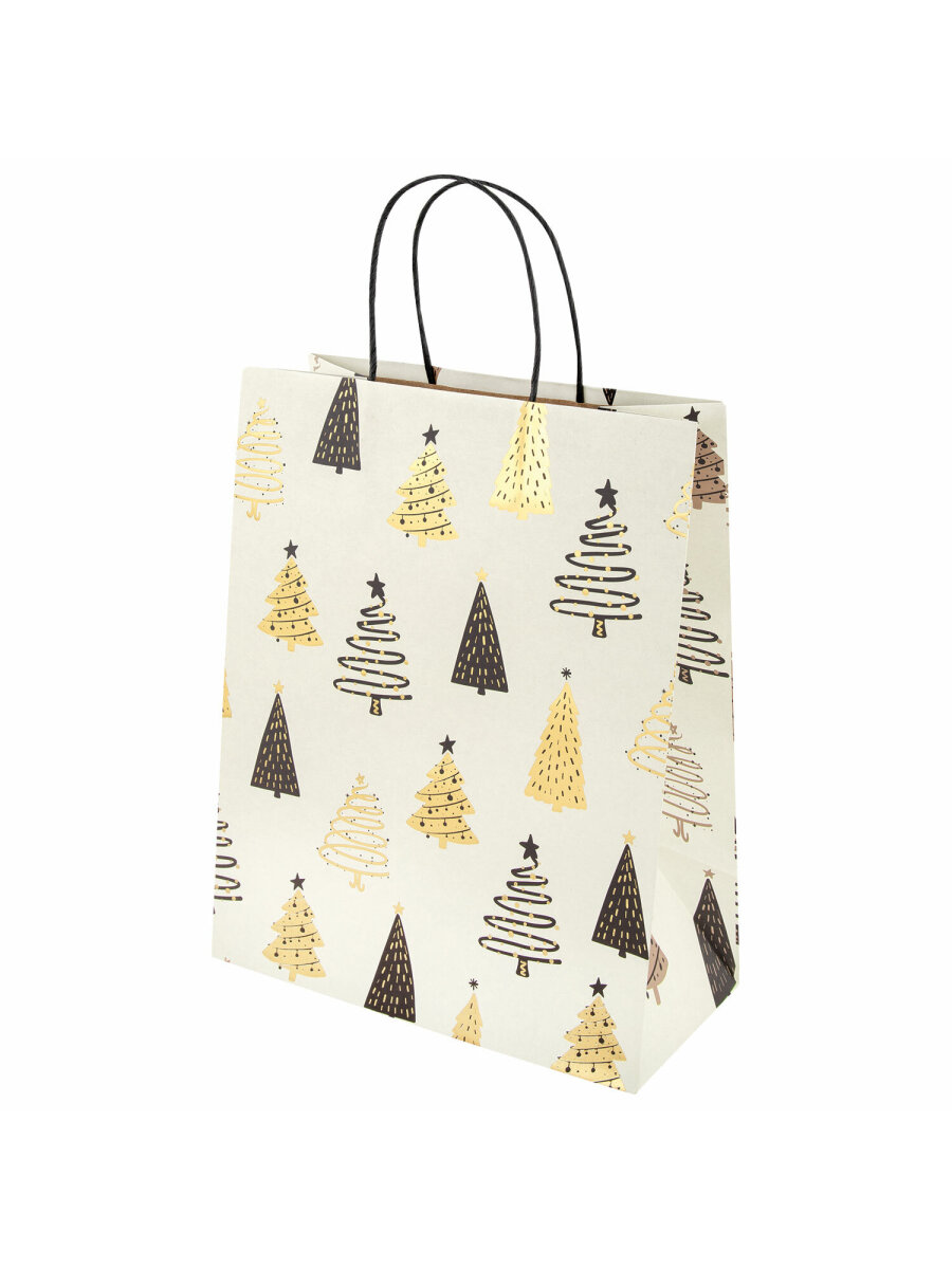 Пакеты новогодние подарочные Золотая сказка набор 4 штуки Kraft Large - фото 6