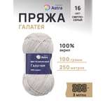 Пряжа Astra Premium Галатея акриловая 100 г 250 м 16 светло-серый 3 мотка