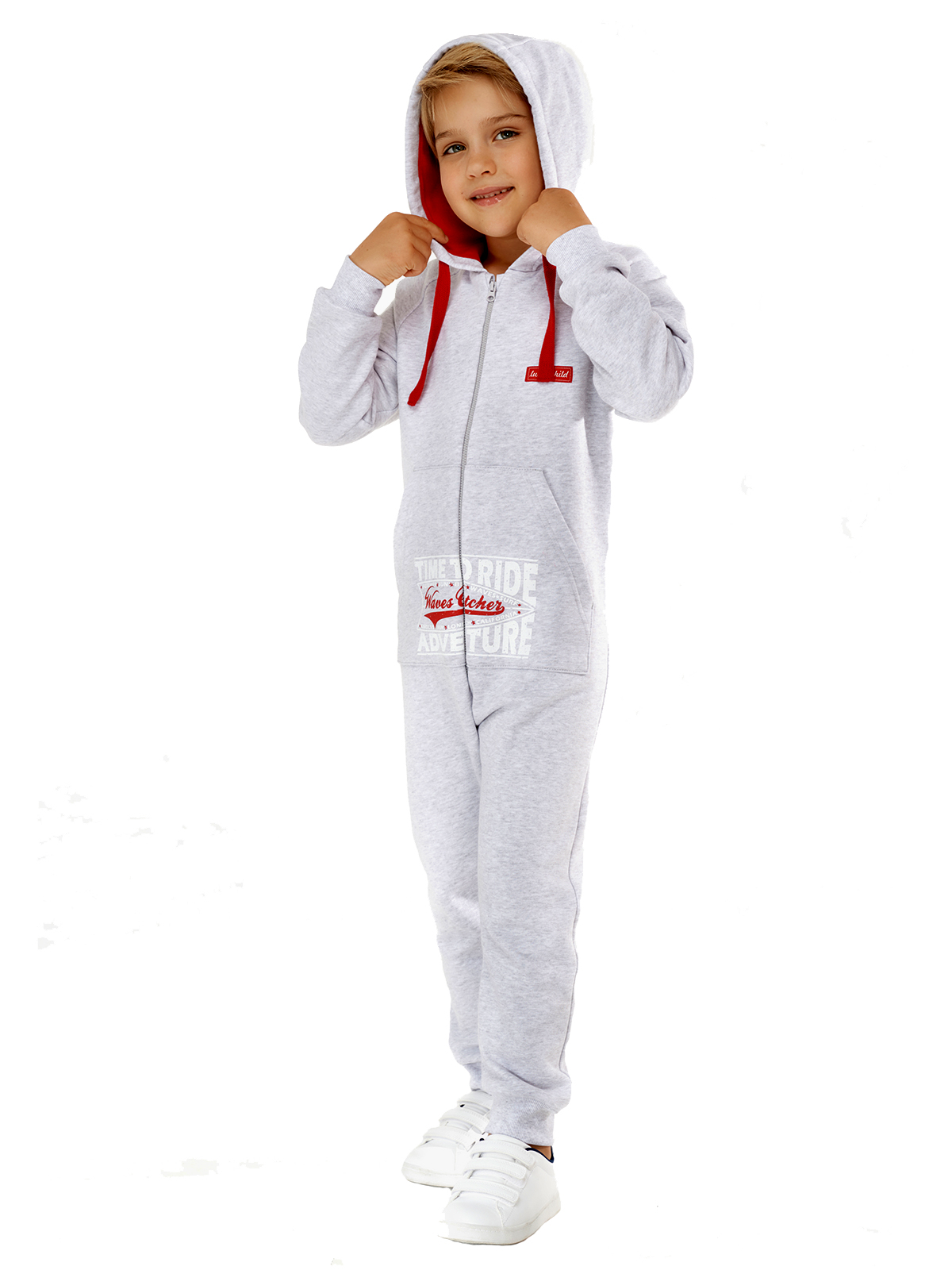 Комбинезон Lucky Child 88-30пф/0-2/светло-серый - фото 4