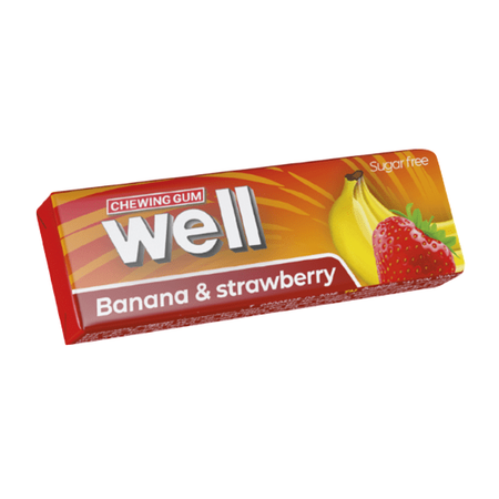 Жевательная резинка Well клубника и банан 12.65г