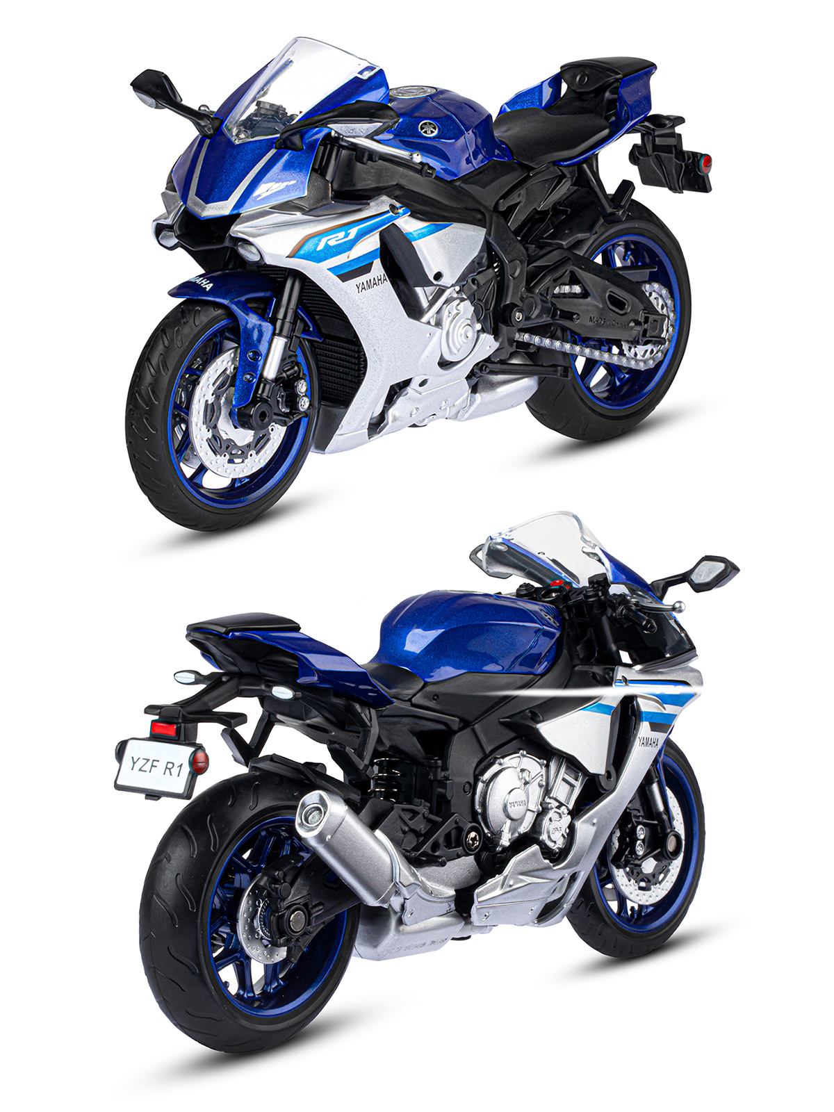 Мотоцикл АВТОпанорама Yamaha YZF R1 1:12 JB1251571 - фото 6
