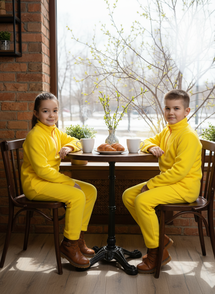 Костюм флисовый Утенок 7052г(ш) желтый - фото 4