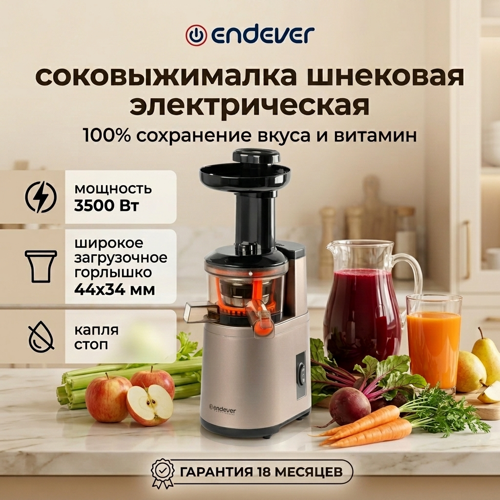 Шнековая соковыжималка ENDEVER SIGMA-93 - фото 1