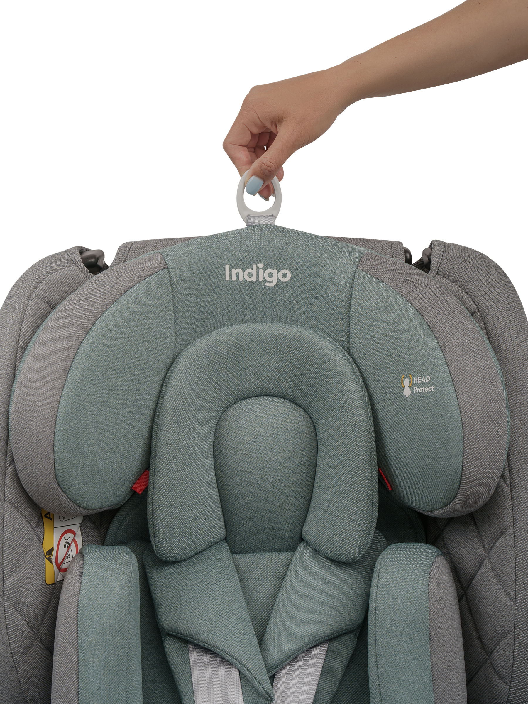 Автокресло Indigo Tourneo S серый-зеленый Isofix 0+/1/2/3 (0-36 кг) зеленый - фото 32