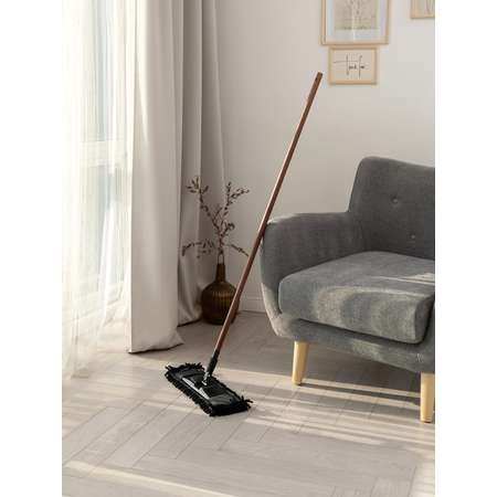 Швабра DeNASTIA Dark wood 43x13x120 см ручка из бука, насадка полиэстер L000049