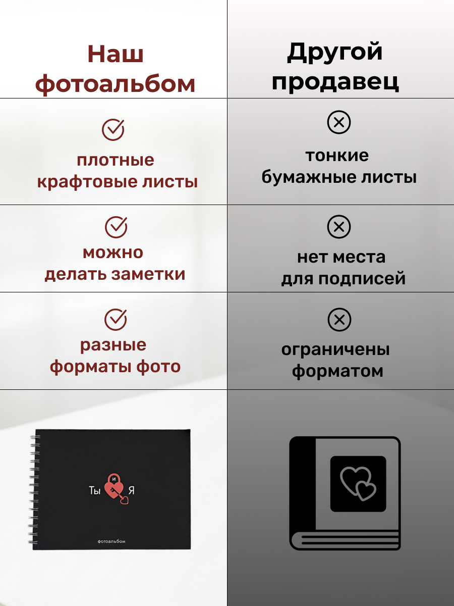 Фотоальбом iLikeGift Ты и я 25x19 см, 20 листов - фото 8